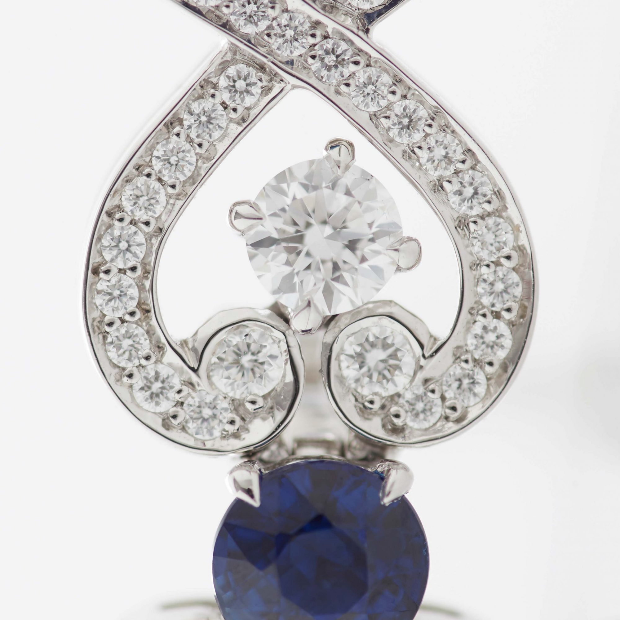 Garrard Regal Cascade High Jewellery Sapphire and Diamond Earrings In 18ct White Gold 2015734 Detail