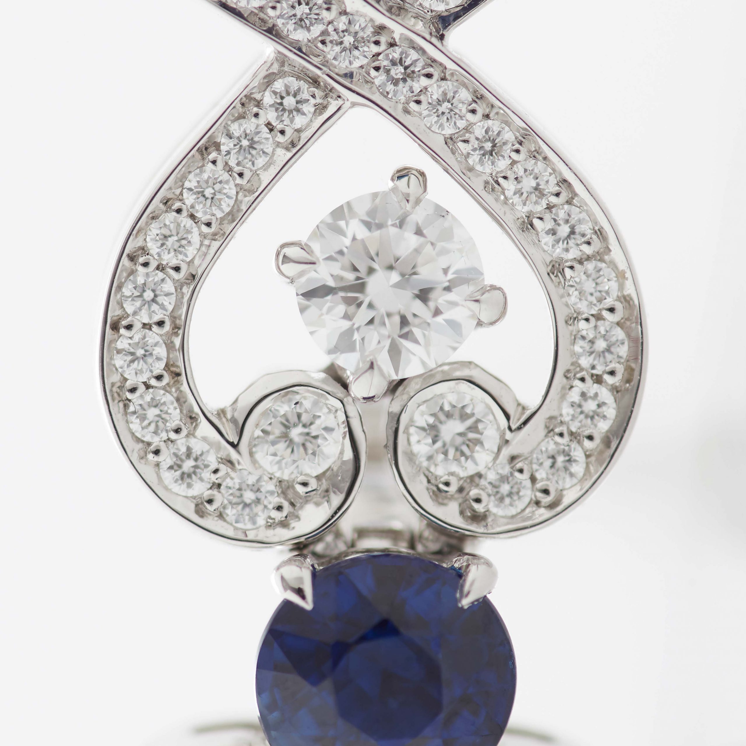Garrard Regal Cascade High Jewellery Sapphire and Diamond Earrings In 18ct White Gold 2015734 Detail Garrard Regal Cascade High Jewellery Sapphire and Diamond Earrings In 18ct White Gold 2015734 Detail