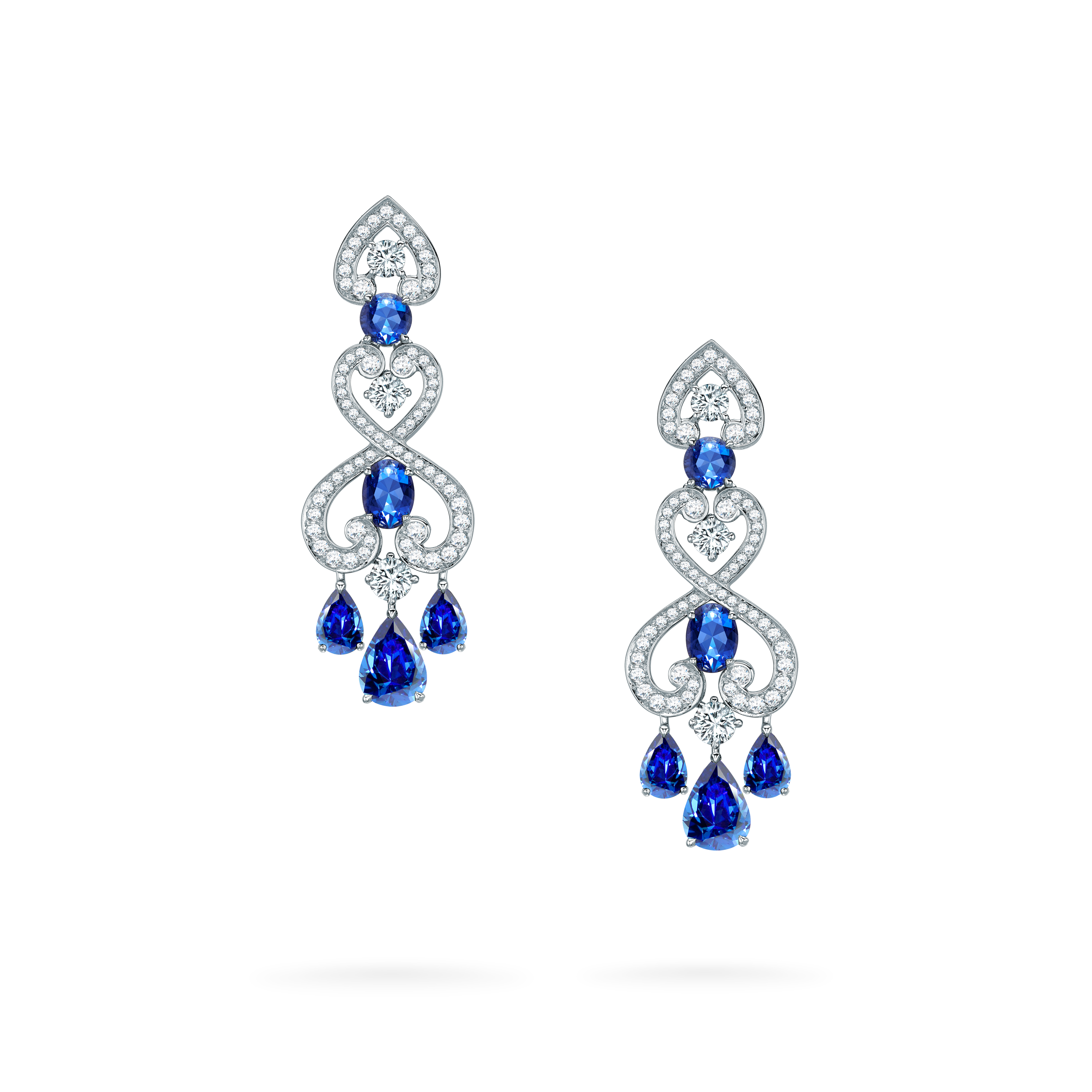 Garrard Regal Cascade High Jewellery Sapphire and Diamond Earrings In 18ct White Gold 2015734 Garrard Regal Cascade High Jewellery Sapphire and Diamond Earrings In 18ct White Gold 2015734