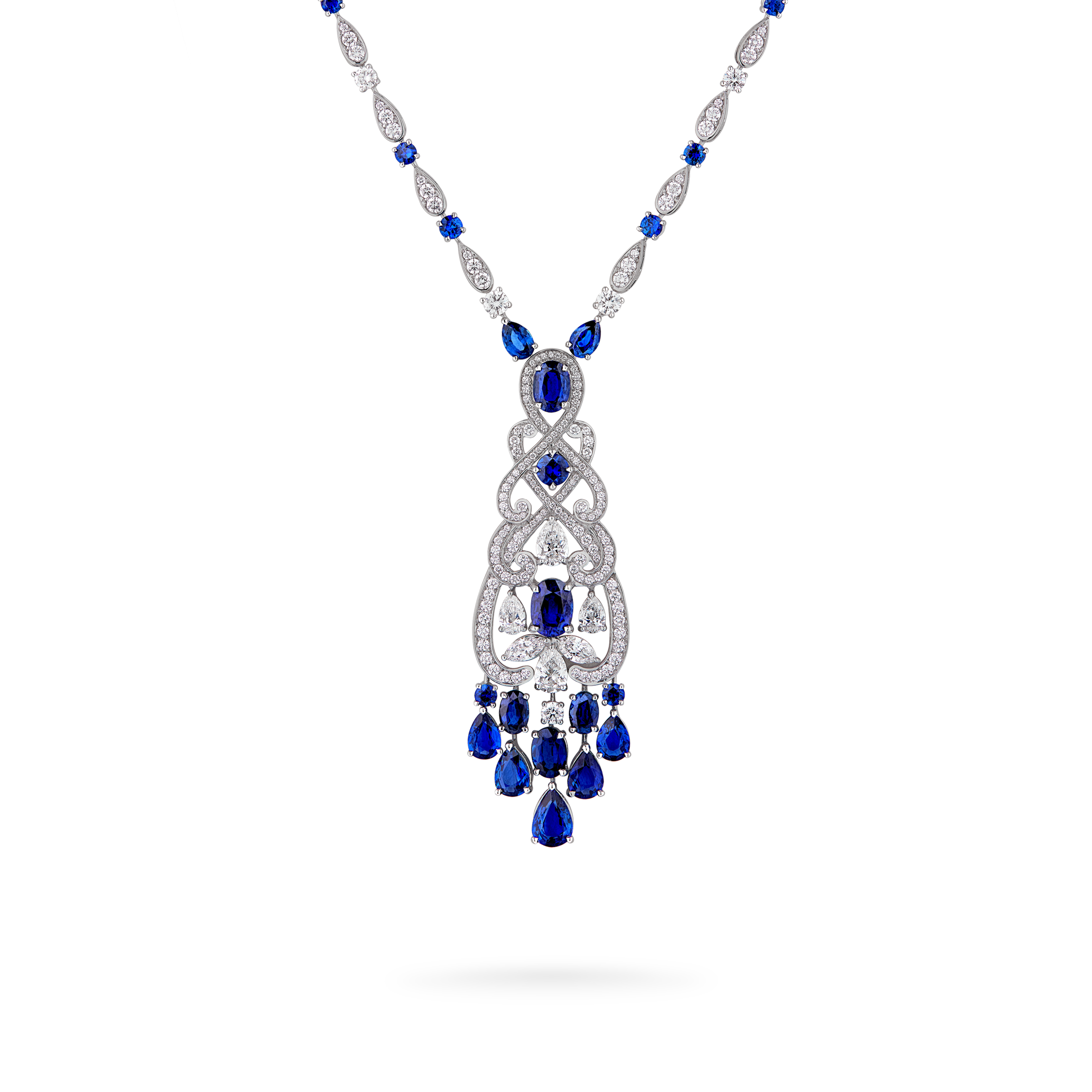 Garrard Regal Cascade High Jewellery Sapphire and Diamond Necklace In 18ct White Gold 2016679 Garrard Regal Cascade High Jewellery Sapphire and Diamond Necklace In 18ct White Gold 2016679