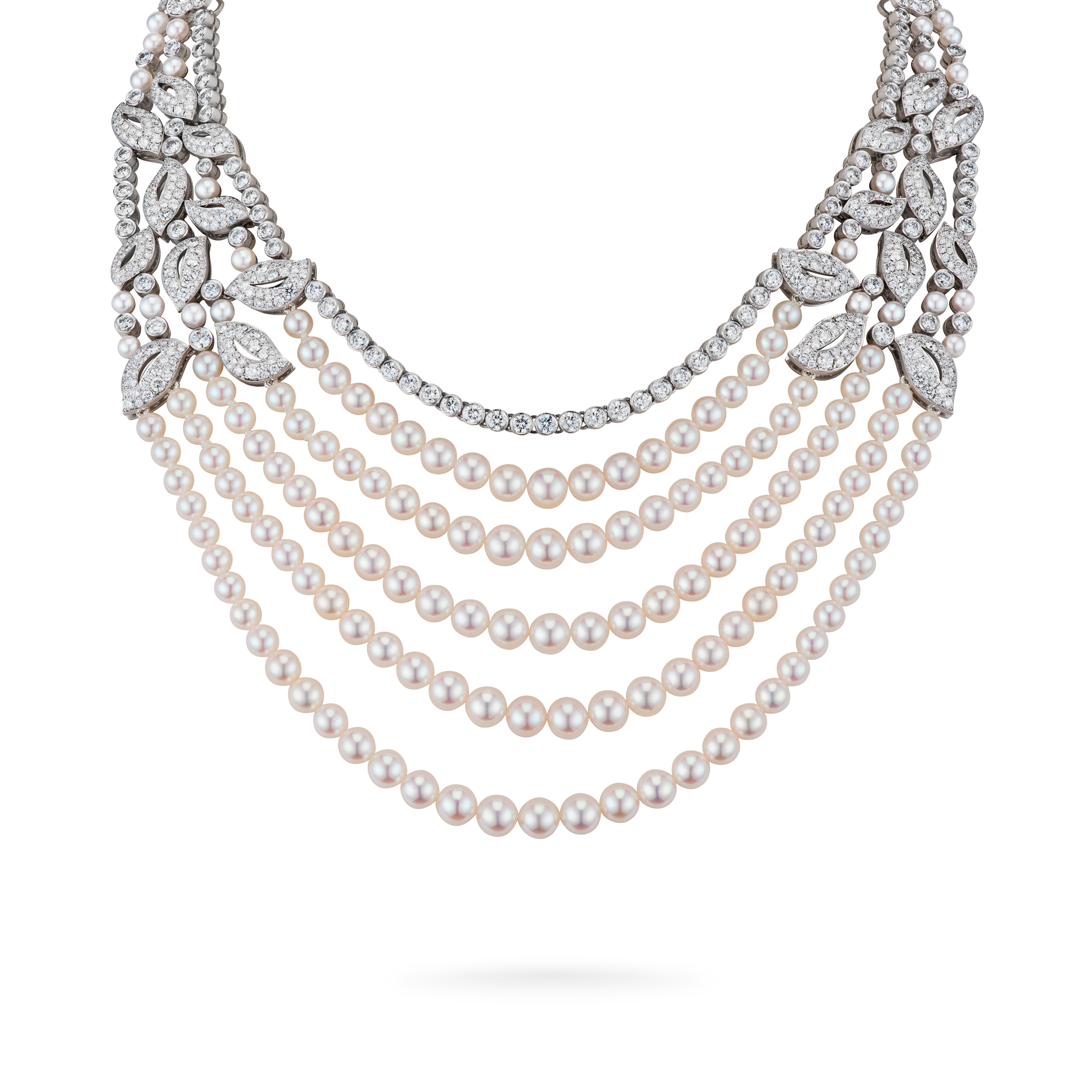 Garrard Rose Garden High Jewellery Pearl and Diamond Necklace In 18ct White Gold 2012589 Garrard Rose Garden High Jewellery Pearl and Diamond Necklace In 18ct White Gold 2012589