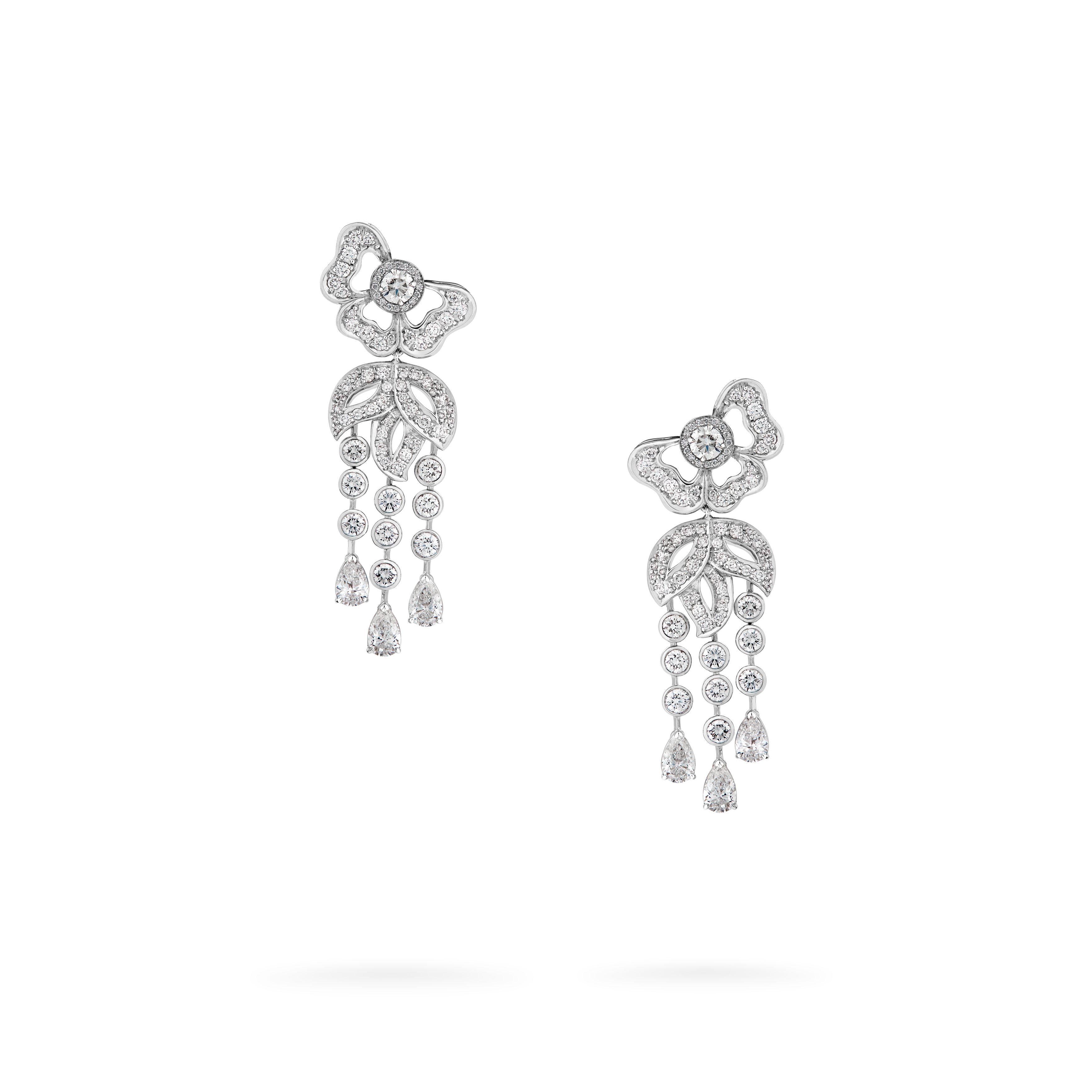 Garrard Rose Garden Transformable High Jewellery Diamond Drop Earrings In 18ct White Gold 2016680 Garrard Rose Garden Transformable High Jewellery Diamond Drop Earrings In 18ct White Gold 2016680