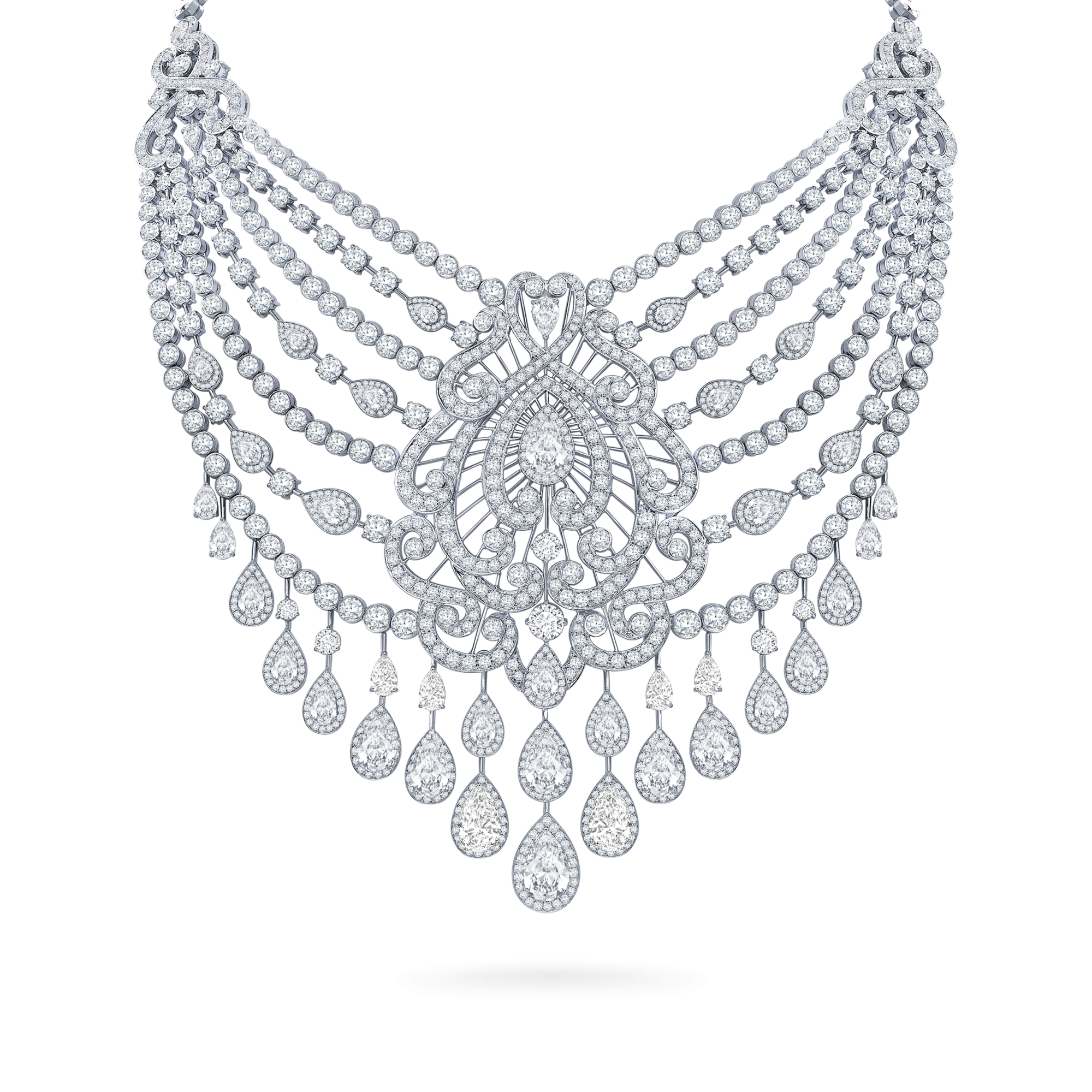 Garrard White Rose Transformable High Jewellery Diamond Necklace In 18ct White Gold 2015352