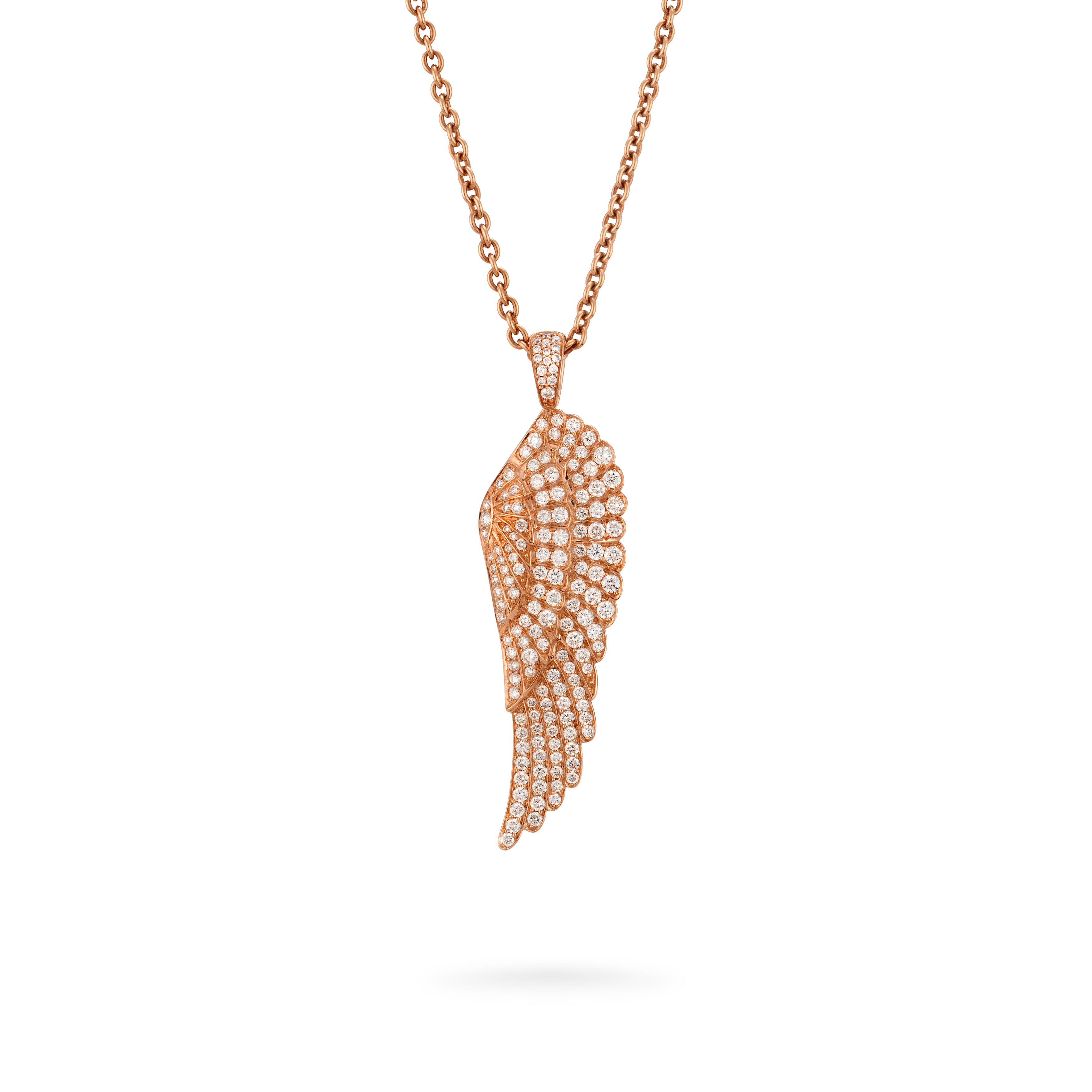 Garrard Wings Classic jewellery collection Large Diamond Pendant In 18ct Rose Gold 2011088 Hero View Garrard Wings Classic jewellery collection Large Diamond Pendant In 18ct Rose Gold 2011088 Hero View