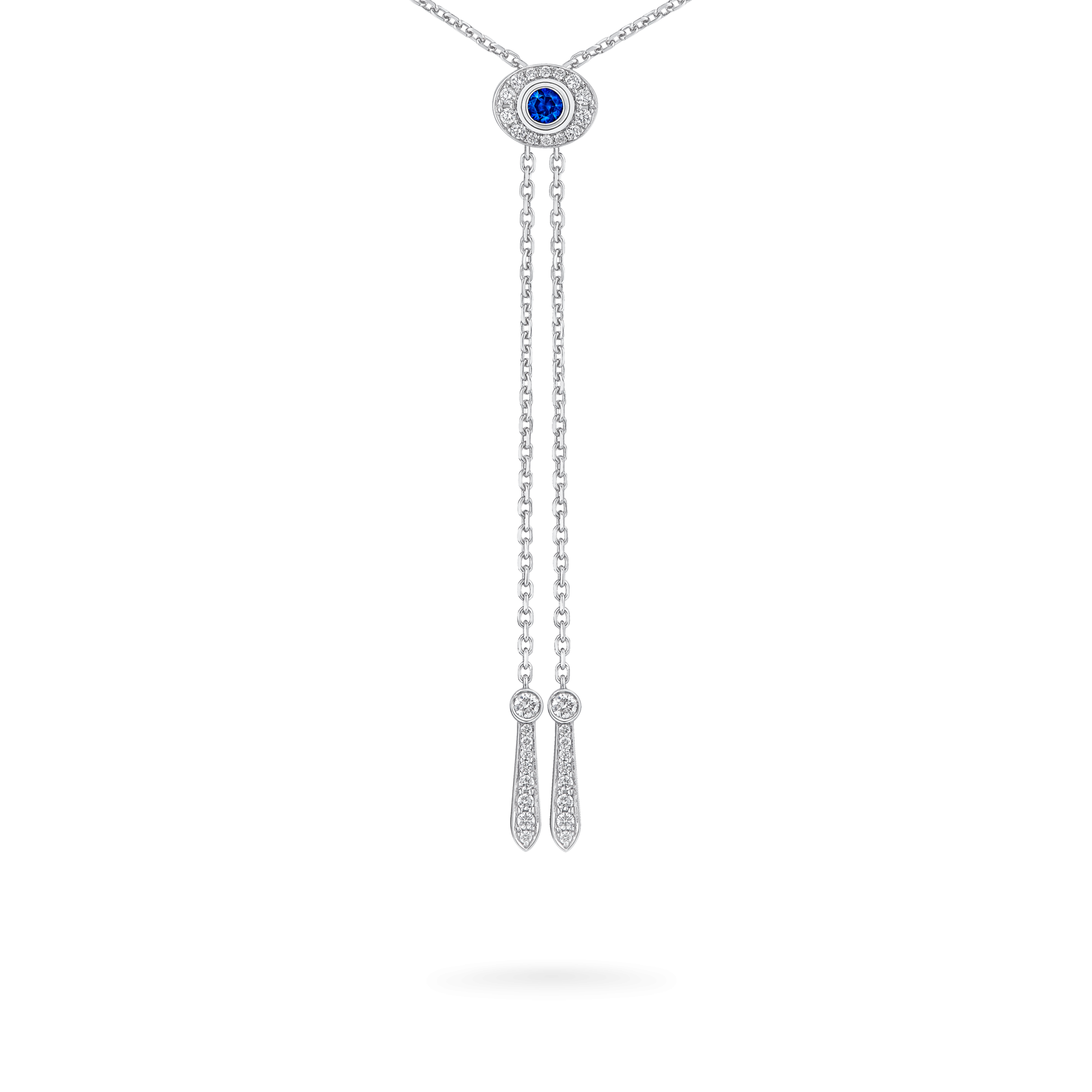 Garrard Wings Embrace collection Peacock Slide Pendant with Diamonds Sapphires Tsavorites and Aquamarines 2017610 Back