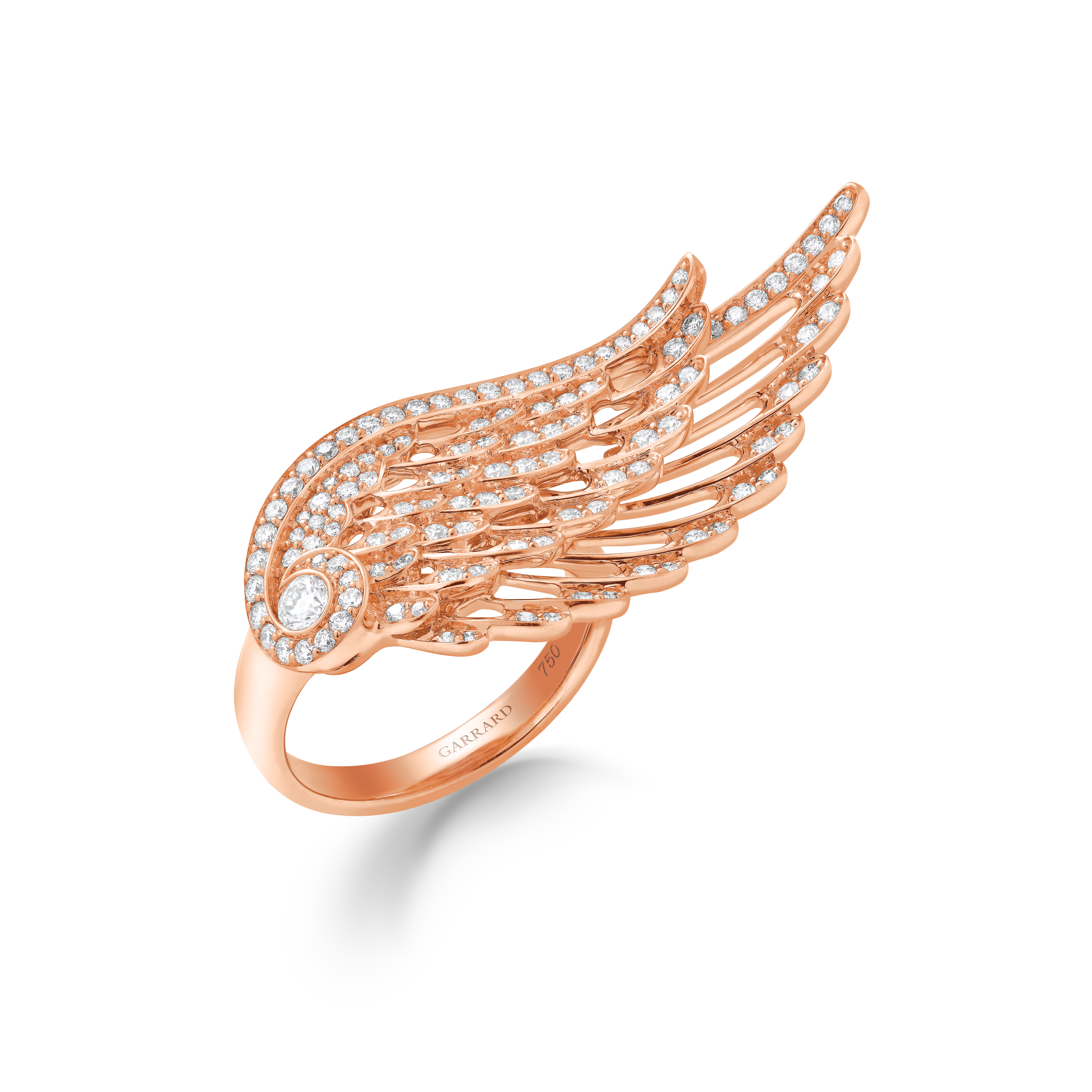 Garrard Wings Embrace jewellery collection Across the Finger Diamond Ring In 18ct Rose Gold 2016675 Hero View Garrard Wings Embrace jewellery collection Across the Finger Diamond Ring In 18ct Rose Gold 2016675 Hero View