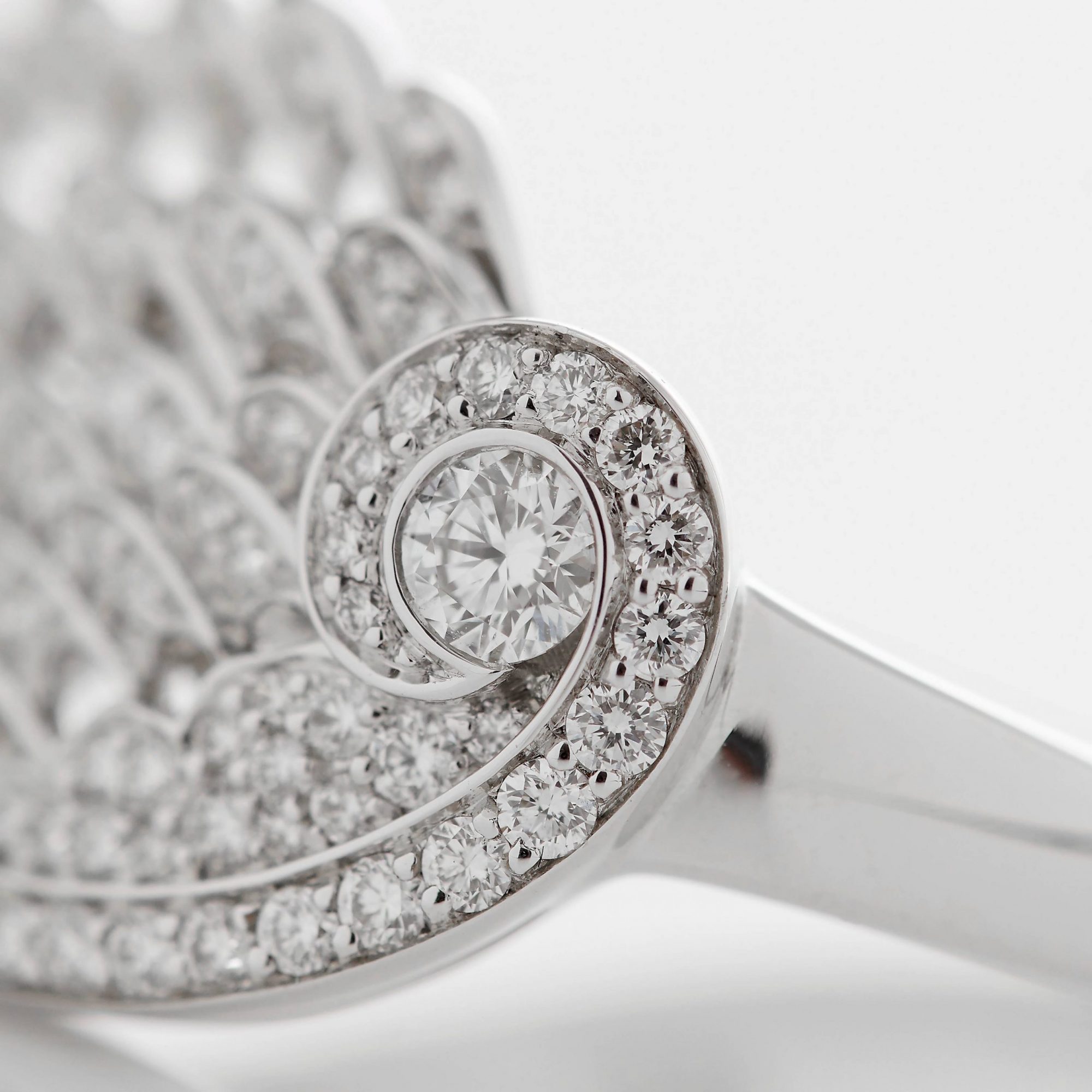 Garrard Wings Embrace jewellery collection Across the Finger Diamond Ring In 18ct White Gold 2016575 Detail View
