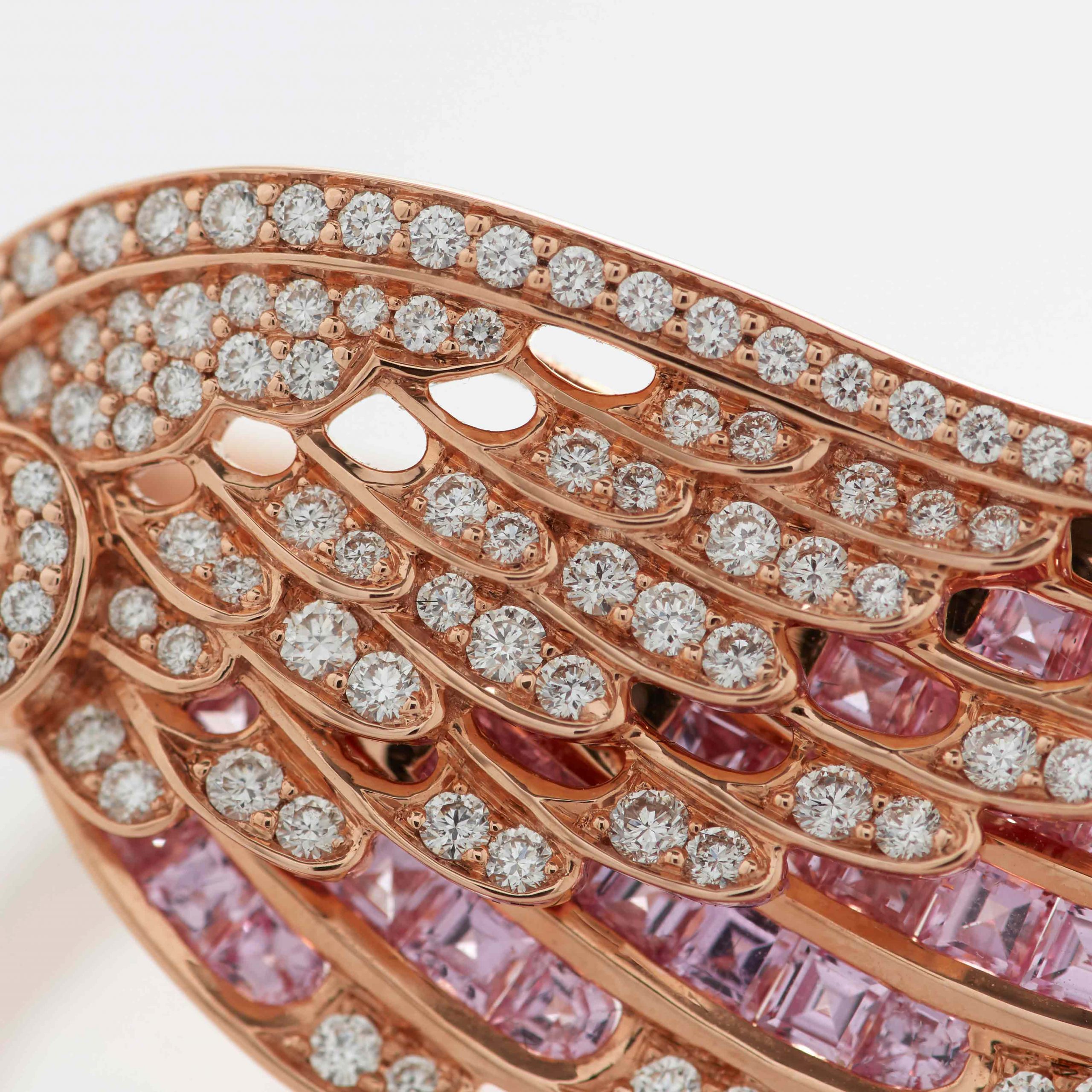 Garrard Wings Embrace jewellery collection Across the Finger Pink Sapphire and Diamond Ring In 18ct White Gold 2016585 Detail 2 Garrard Wings Embrace jewellery collection Across the Finger Pink Sapphire and Diamond Ring In 18ct White Gold 2016585 Detail 2