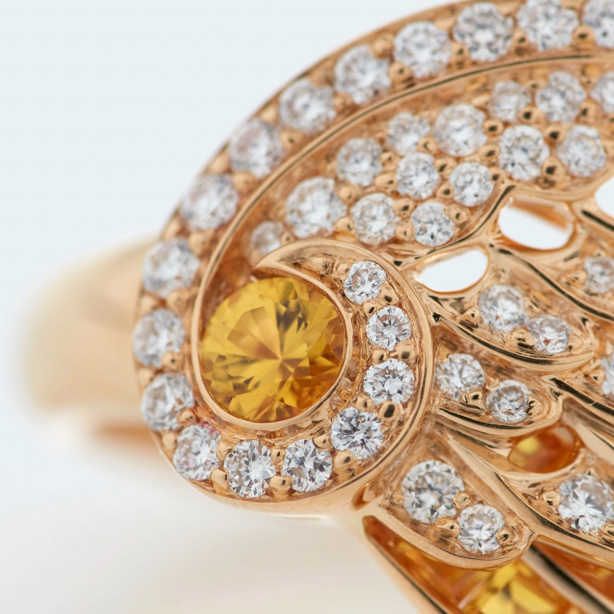 Garrard Wings Embrace jewellery collection Across the Finger Yellow Sapphire and Diamond Ring in 18ct Yellow Gold 2016582 Detail Garrard Wings Embrace jewellery collection Across the Finger Yellow Sapphire and Diamond Ring in 18ct Yellow Gold 2016582 Detail