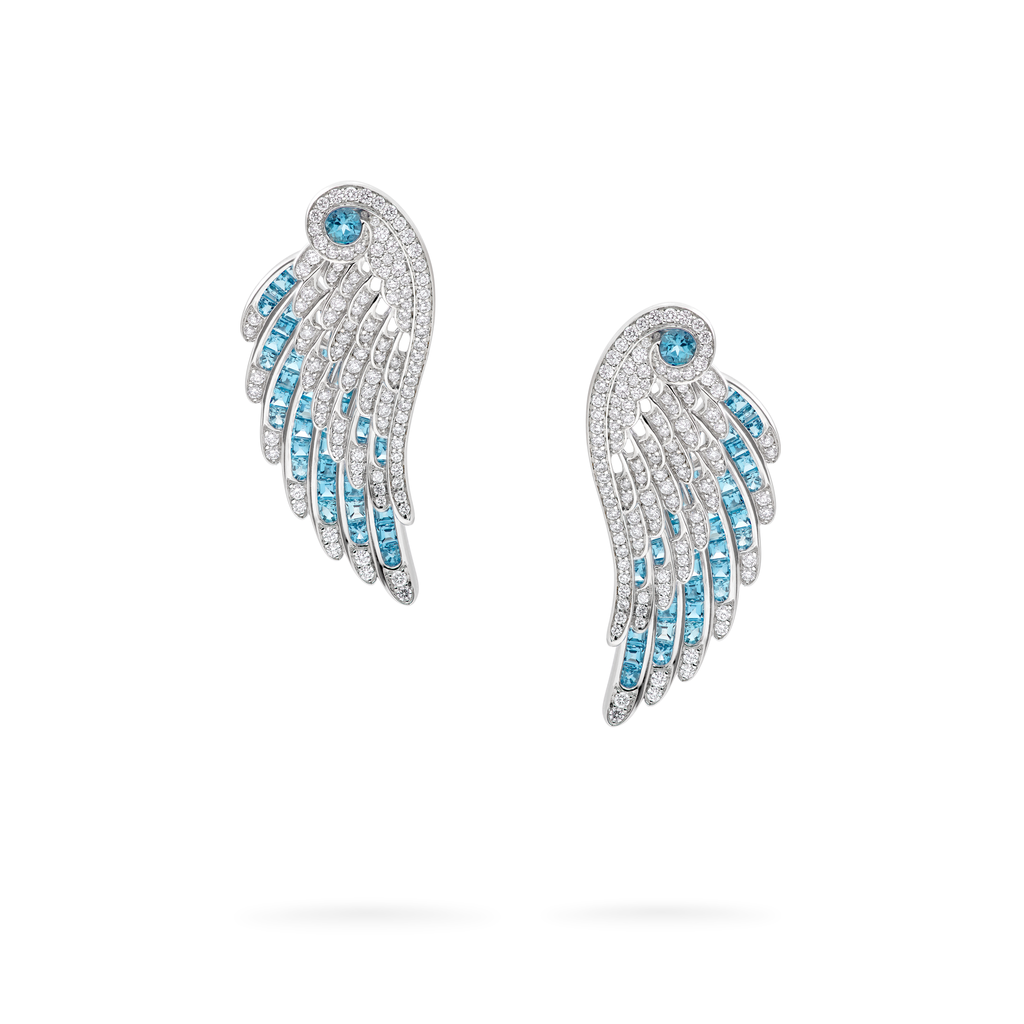 Garrard Wings Embrace jewellery collection Aquamarine and Diamond Ear Jackets In 18ct White 2016577 Hero Garrard Wings Embrace jewellery collection Aquamarine and Diamond Ear Jackets In 18ct White 2016577 Hero
