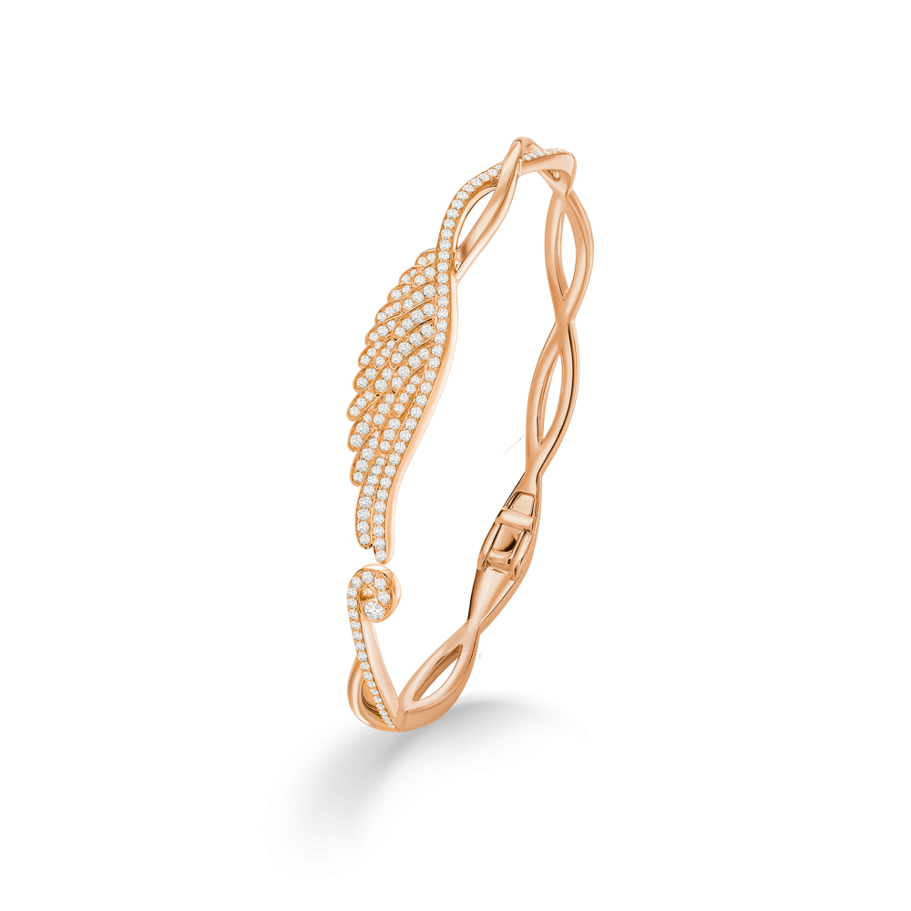 Garrard Wings Embrace jewellery collection Diamond Bracelet In 18ct Rose Gold 2015924 2015910 2015925 Hero View