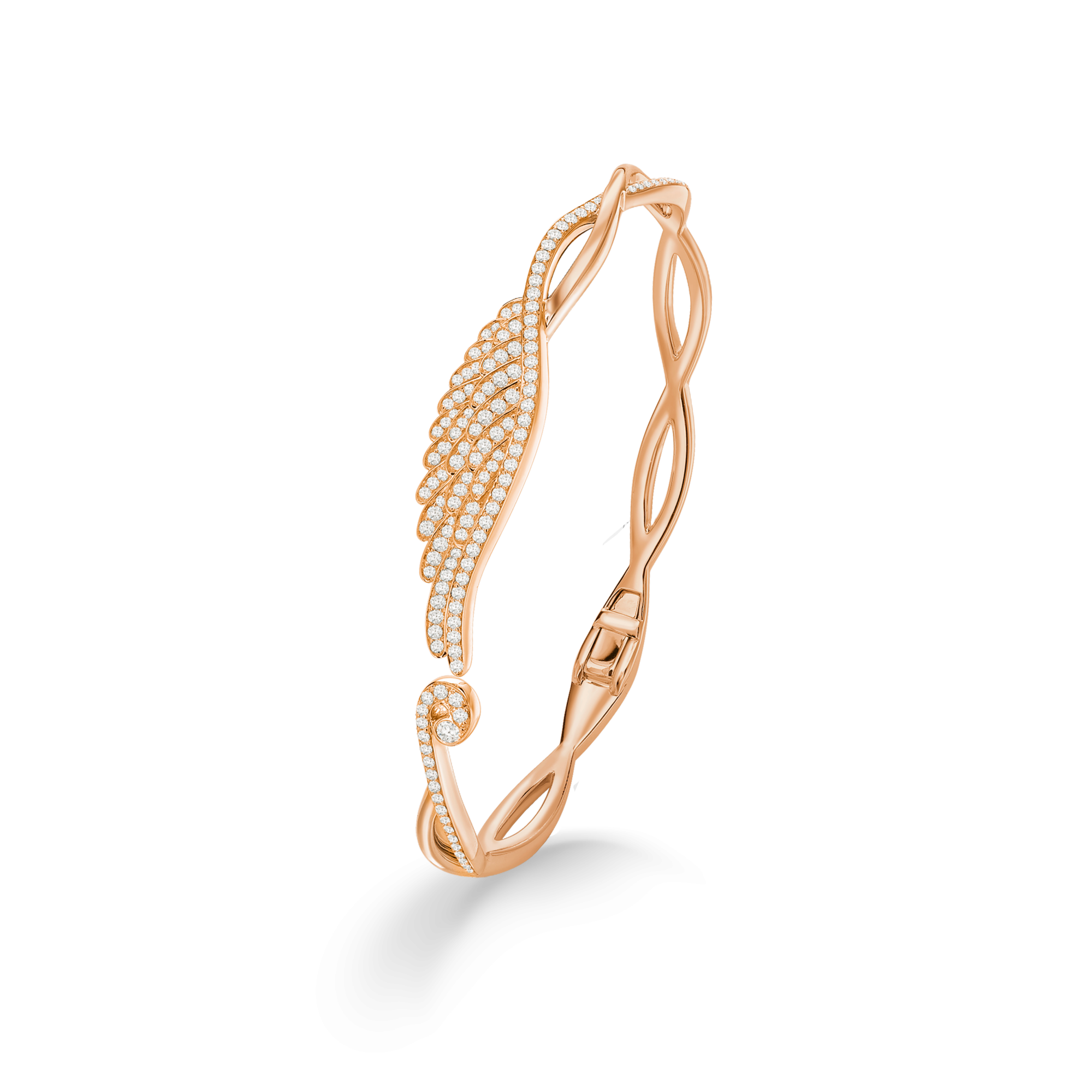 Garrard Wings Embrace jewellery collection Diamond Bracelet In 18ct Rose Gold 2015924 2015910 2015925 Hero View