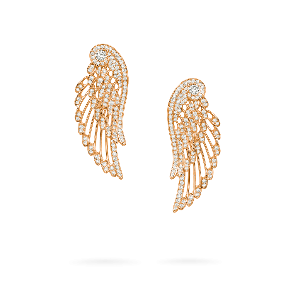 Garrard Wings Embrace jewellery collection Diamond Ear Jackets In 18ct Rose Gold 2015904 Hero View