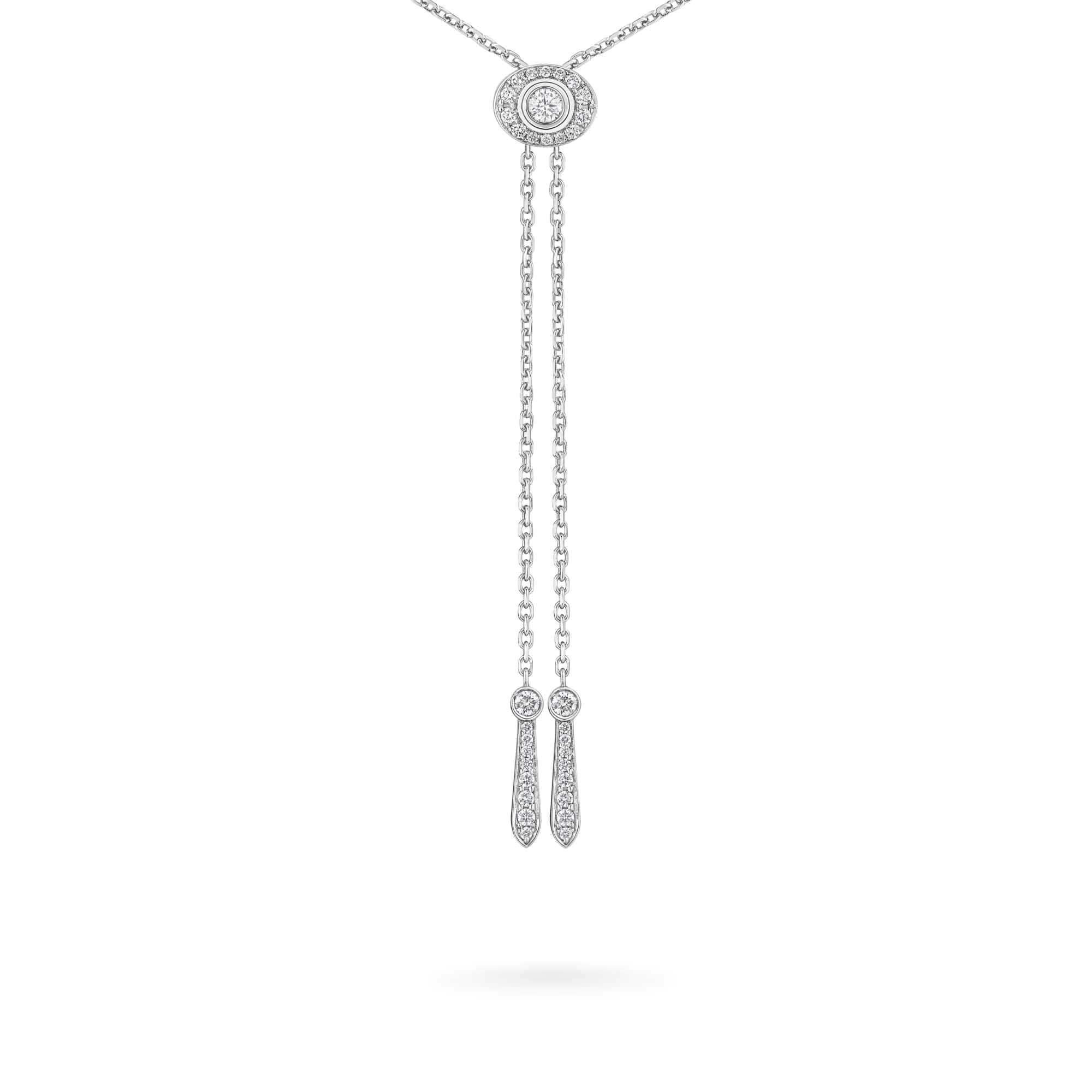 Garrard Wings Embrace jewellery collection Dover Slider Pendant in 18ct White Gold with Diamonds 2017619 Back