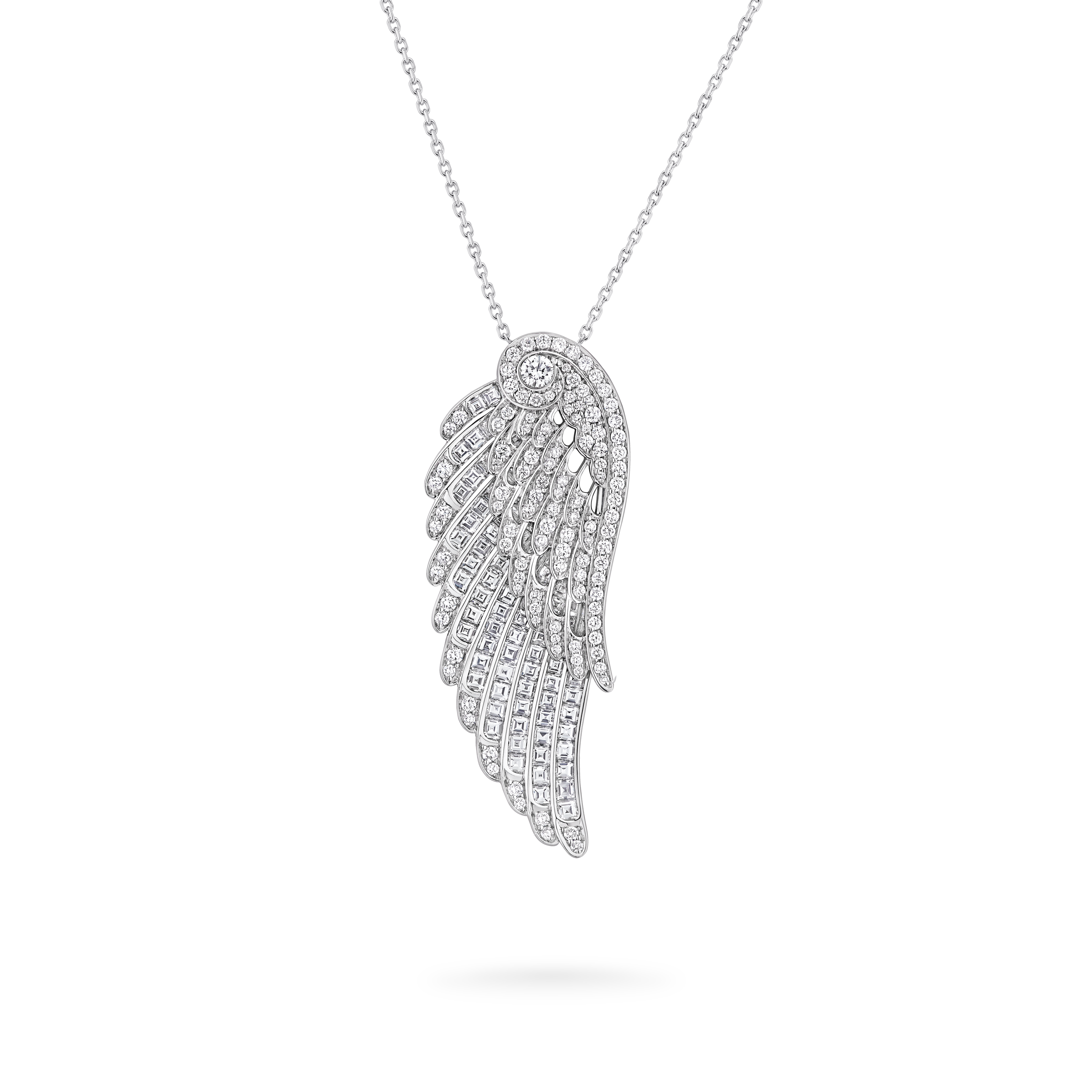 Garrard Wings Embrace jewellery collection Dover Slider Pendant in 18ct White Gold with Diamonds 2017619 Hero Garrard Wings Embrace jewellery collection Dover Slider Pendant in 18ct White Gold with Diamonds 2017619 Hero