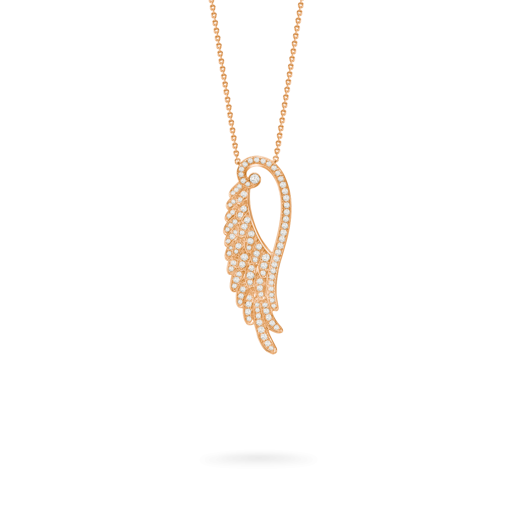 Garrard Wings Embrace jewellery collection Open Diamond Pendant In 18ct Rose Gold 2015920 Hero View