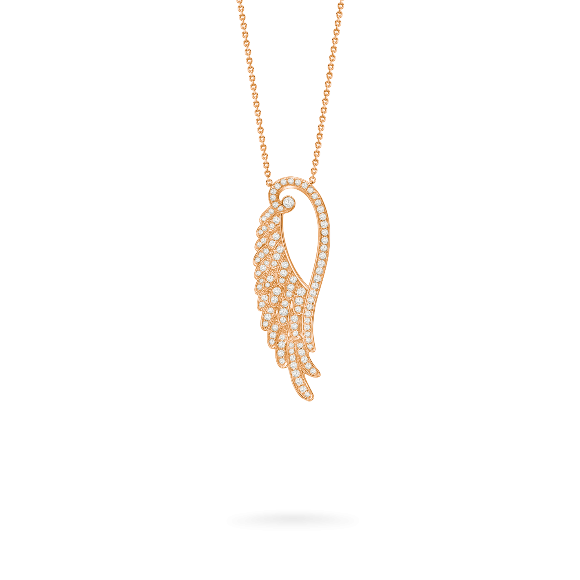 Garrard Wings Embrace jewellery collection Open Diamond Pendant In 18ct Rose Gold 2015920 Hero View