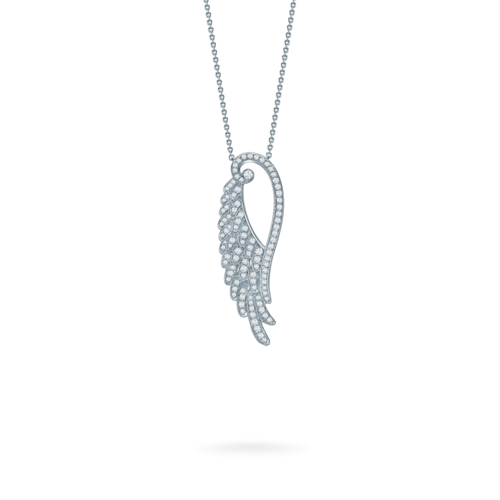 Garrard Wings Embrace jewellery collection Open Diamond Pendant In 18ct White Gold 2015753 Hero View