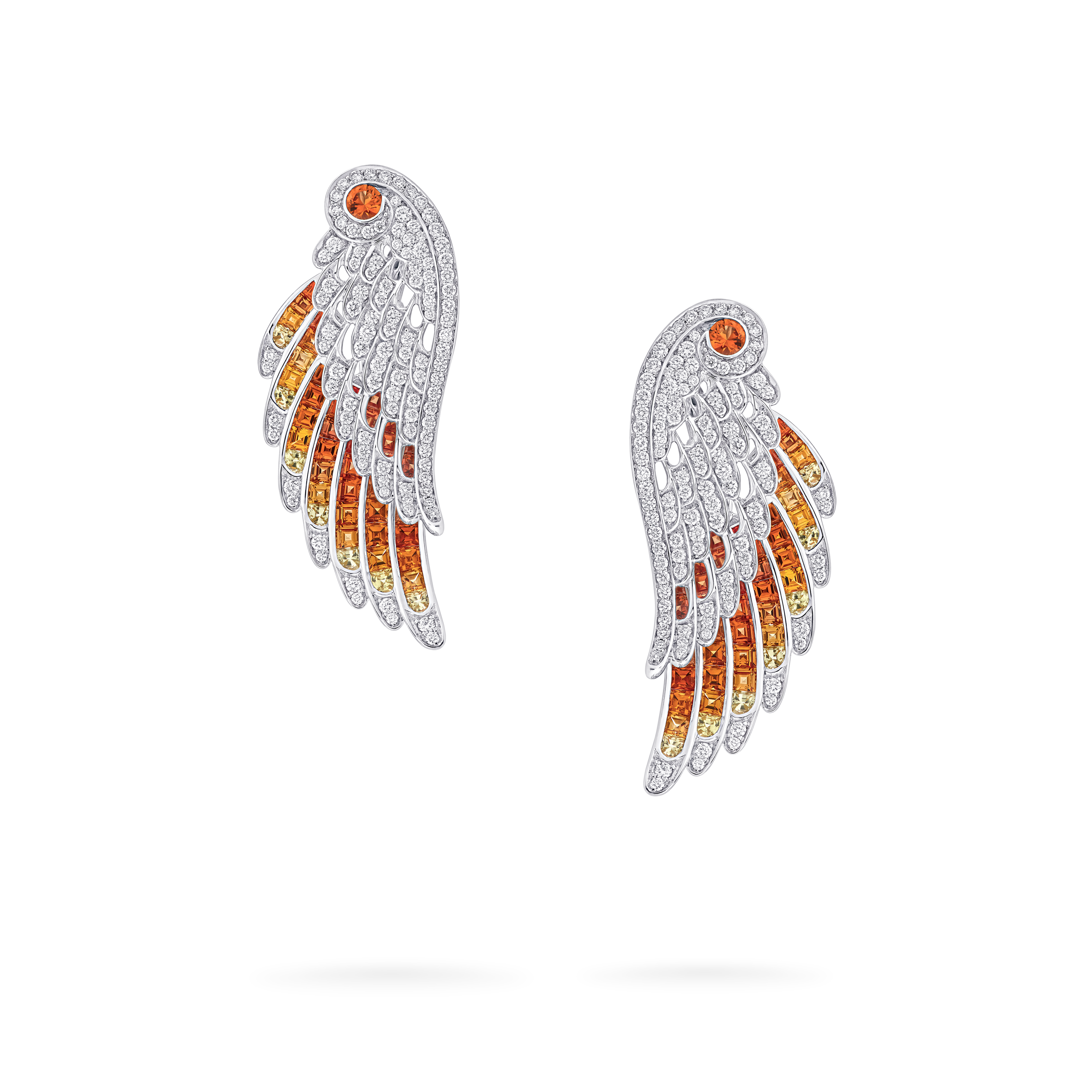 Garrard Wings Embrace jewellery collection Phoenix Ear Jacket In 18ct White Gold with Diamonds and Sapphires 2017608 Hero Garrard Wings Embrace jewellery collection Phoenix Ear Jacket In 18ct White Gold with Diamonds and Sapphires 2017608 Hero