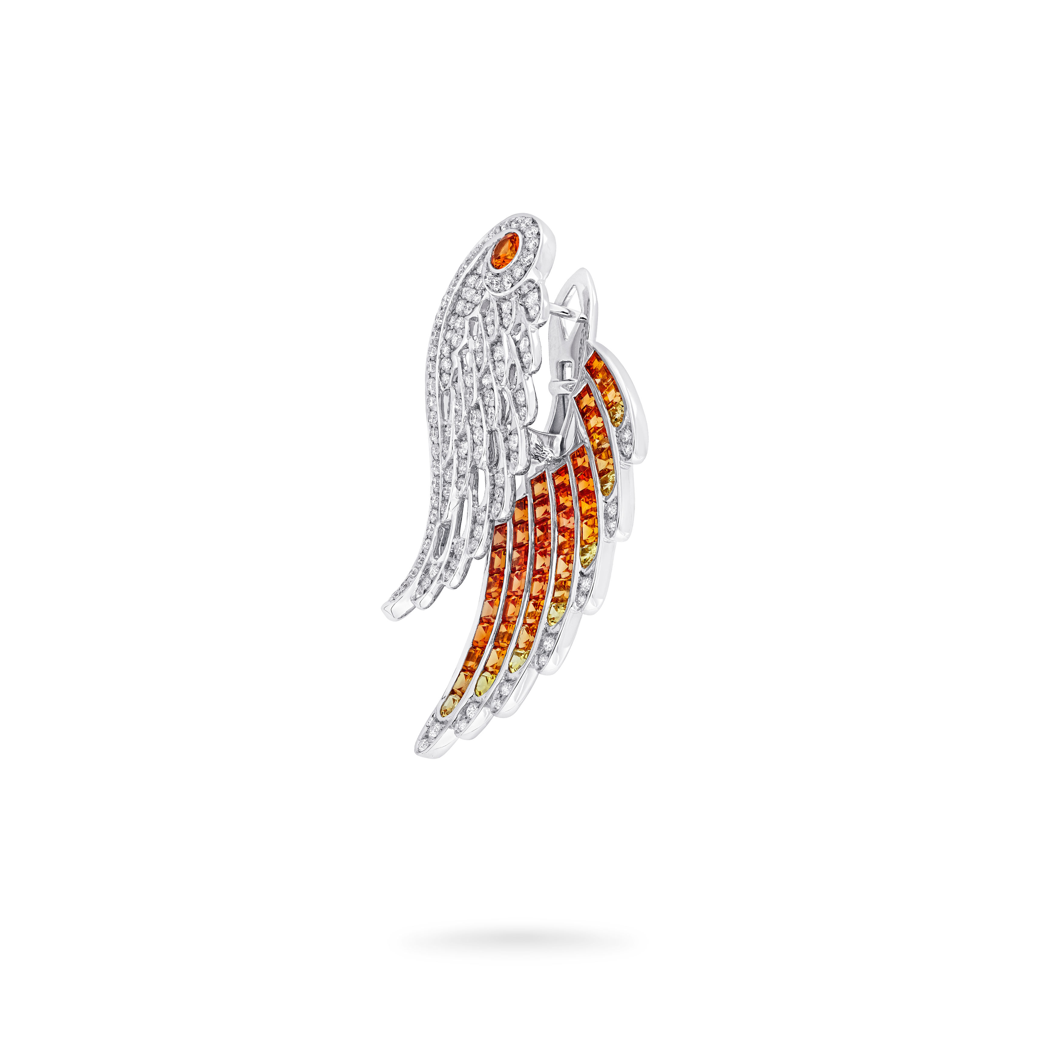 Garrard Wings Embrace jewellery collection Phoenix Ear Jacket In 18ct White Gold with Diamonds and Sapphires 2017608 Side Garrard Wings Embrace jewellery collection Phoenix Ear Jacket In 18ct White Gold with Diamonds and Sapphires 2017608 Side