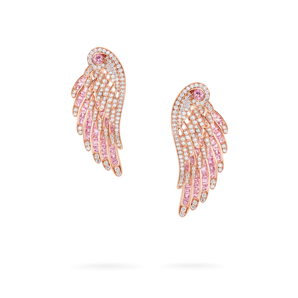 Garrard Wings Embrace jewellery collection Pink Sapphire and Diamond Ear Jackets 2016584 Hero
