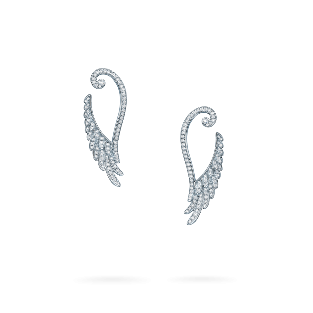 Garrard Wings Embrace jewellery collection Wings Embrace Diamond Drop Earrings In 18ct White Gold 2015752 Hero View