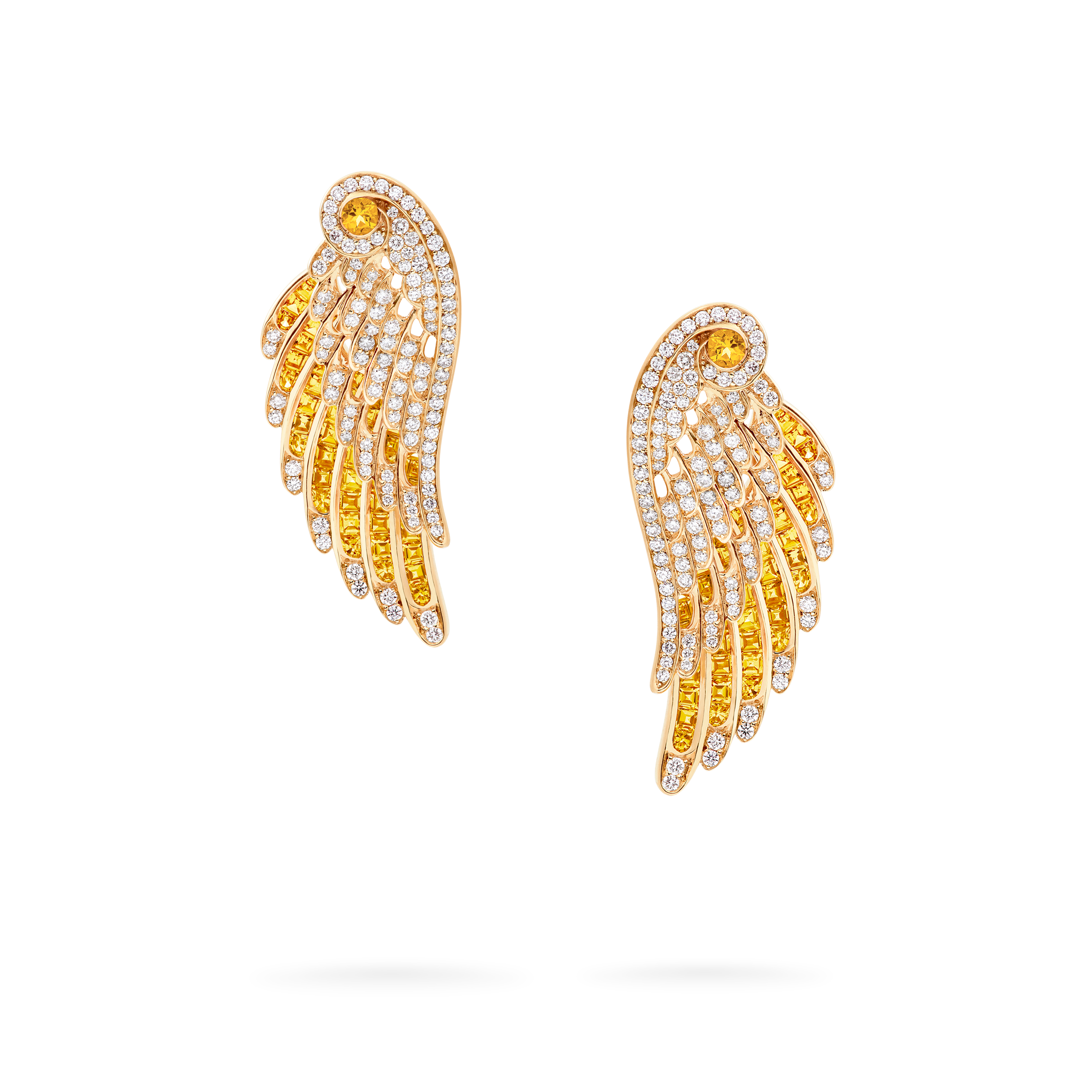 Garrard Wings Embrace jewellery collection Yellow Sapphire and Diamond Ear Climbers In 18ct Yellow Gold 2016645 Hero View Garrard Wings Embrace jewellery collection Yellow Sapphire and Diamond Ear Climbers In 18ct Yellow Gold 2016645 Hero View