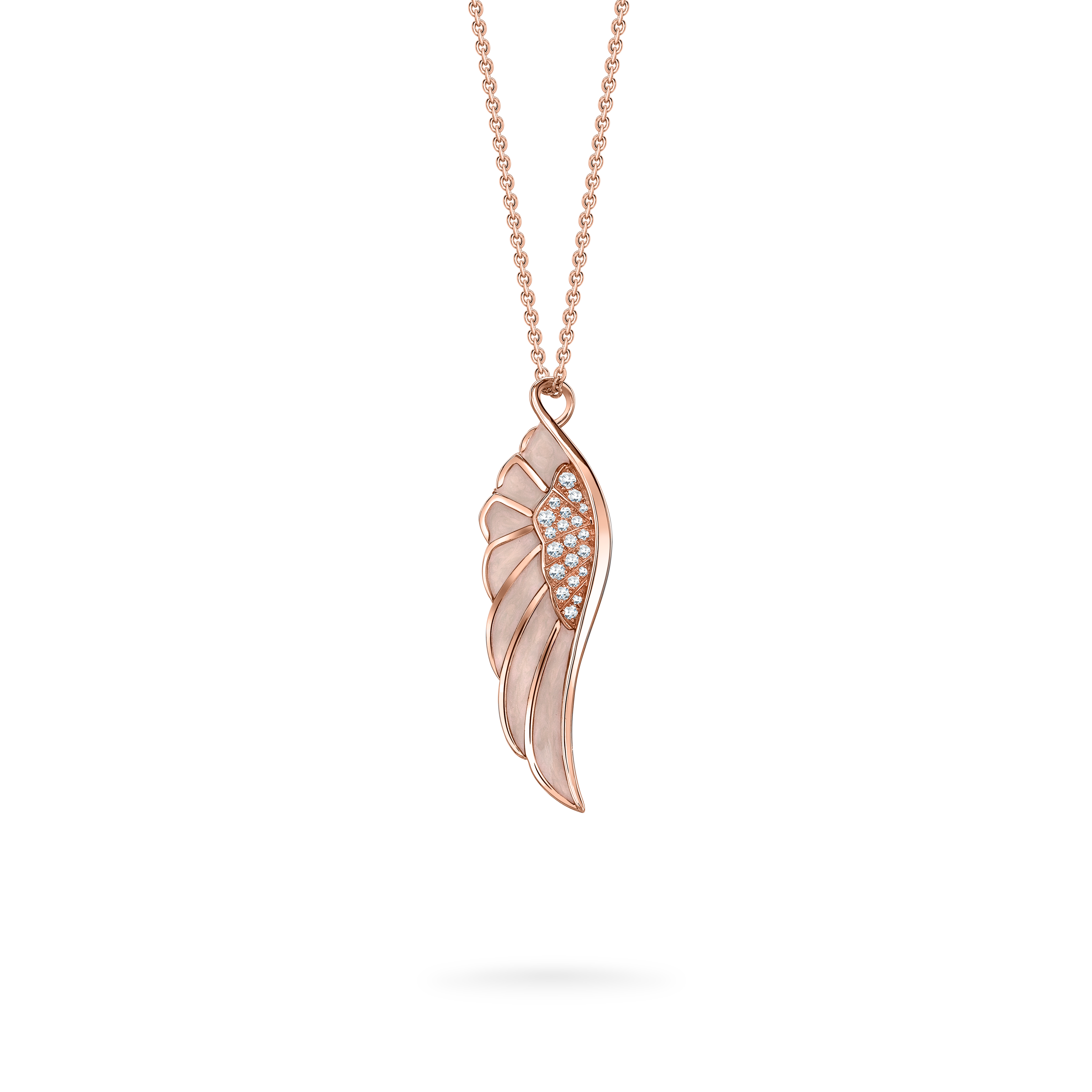 Garrard Wings Reflection jewellery collection Spring Enamel Pendant In 18ct Rose Gold with Diamonds 2014691 Hero Garrard Wings Reflection jewellery collection Spring Enamel Pendant In 18ct Rose Gold with Diamonds 2014691 Hero