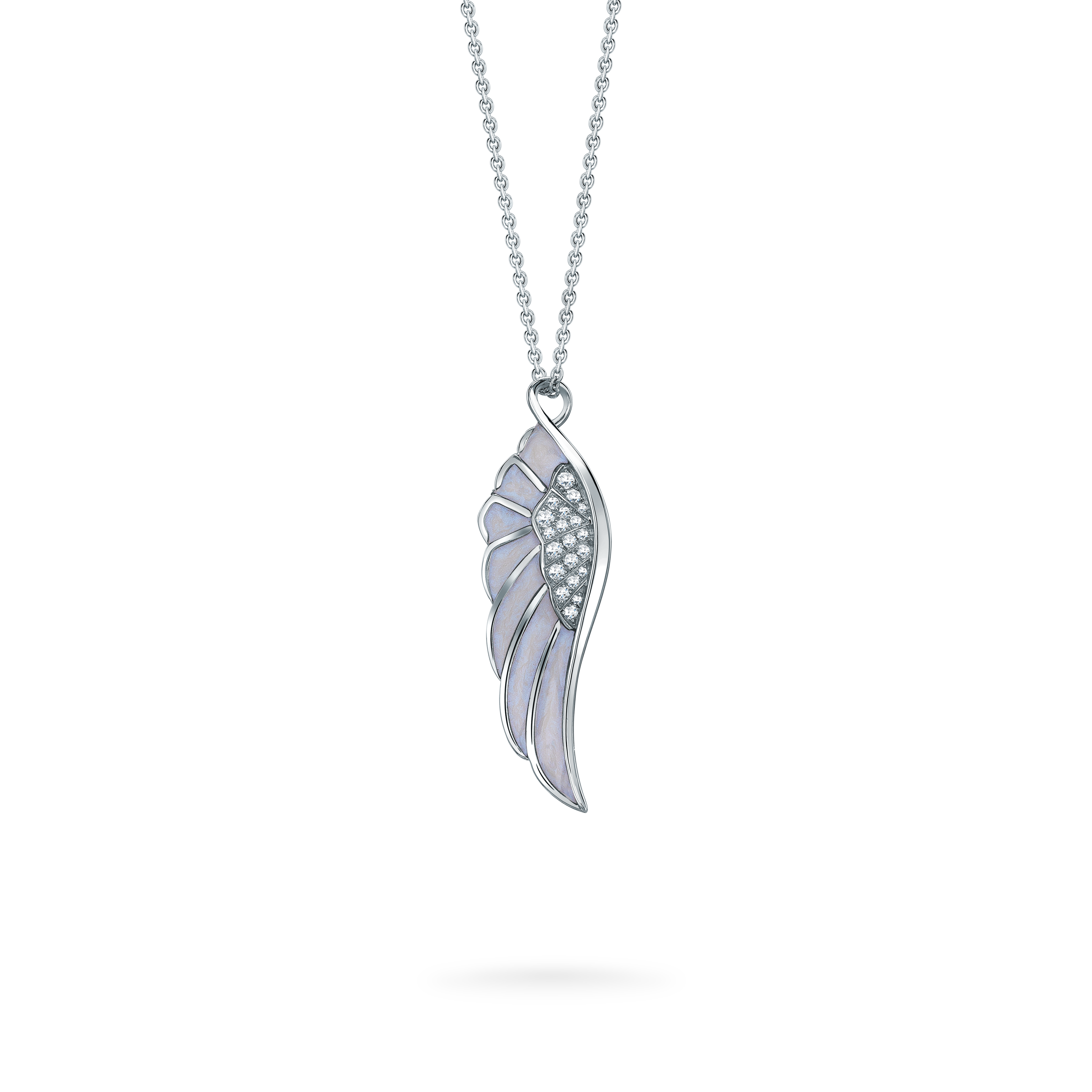 Garrard Wings Reflection jewellery collection Winter Enamel Pendant In 18ct White Gold with Diamonds 2014690 Hero View Garrard Wings Reflection jewellery collection Winter Enamel Pendant In 18ct White Gold with Diamonds 2014690 Hero View