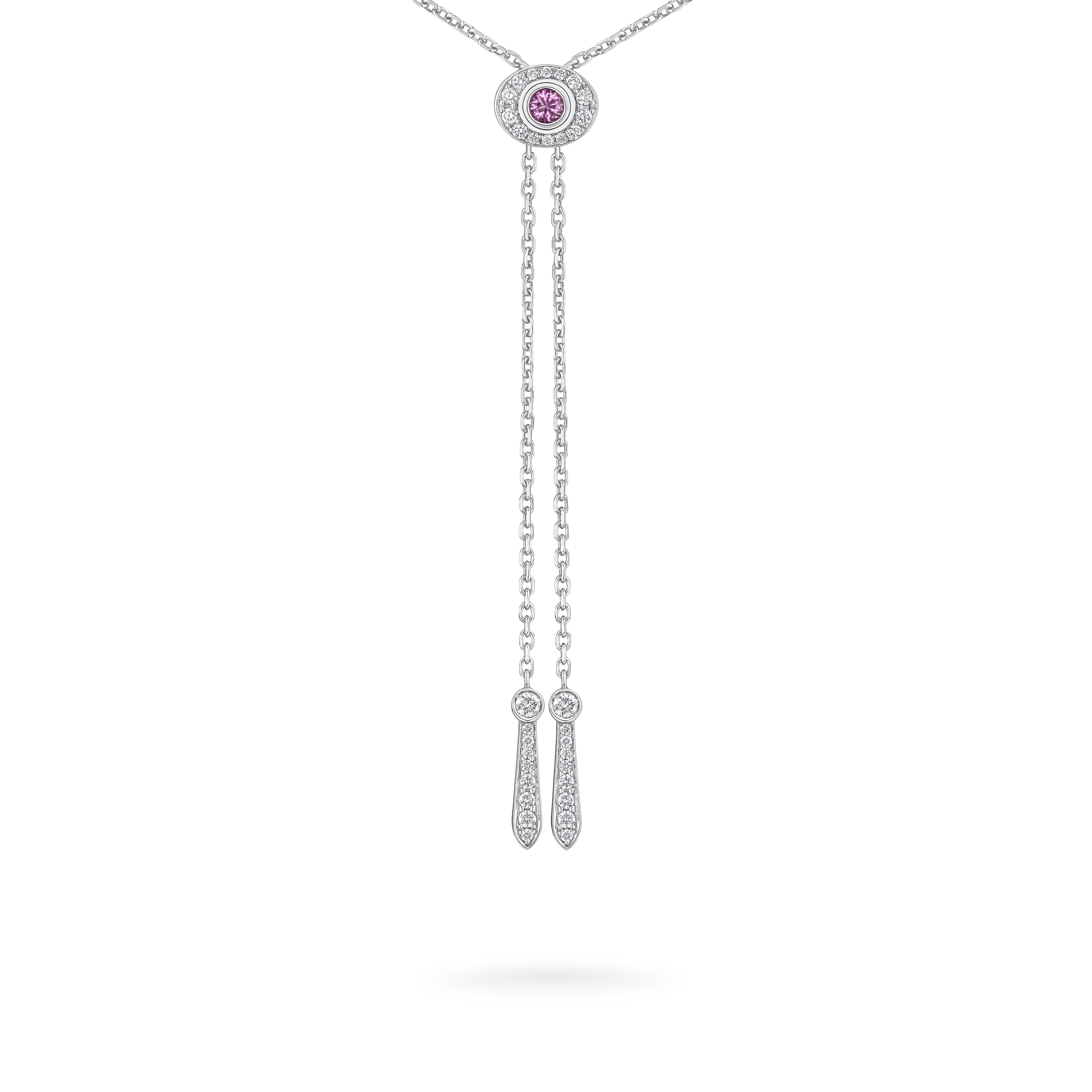 Garrard Wings collection Embrace Bird of Paradise Slider Pendant In 18ct White Gold with Diamonds and Sapphires 2017913 Back Garrard Wings collection Embrace Bird of Paradise Slider Pendant In 18ct White Gold with Diamonds and Sapphires 2017913 Back