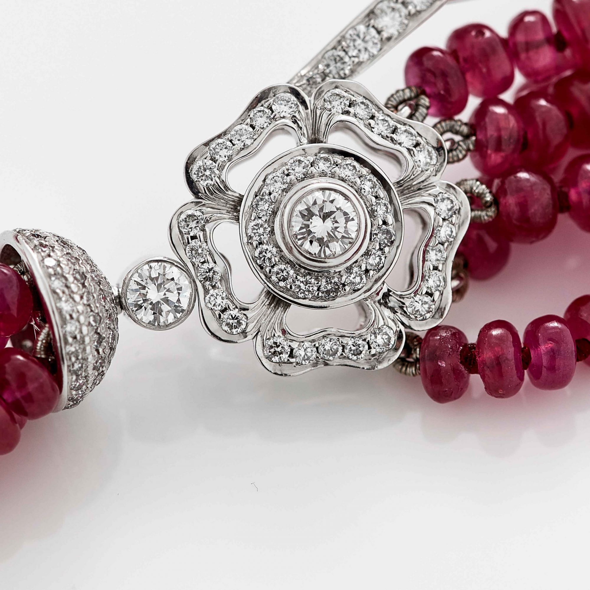 Red Rose High Jewellery Ruby and Diamond Necklace In 18ct White Gold 2015423 Detail 2