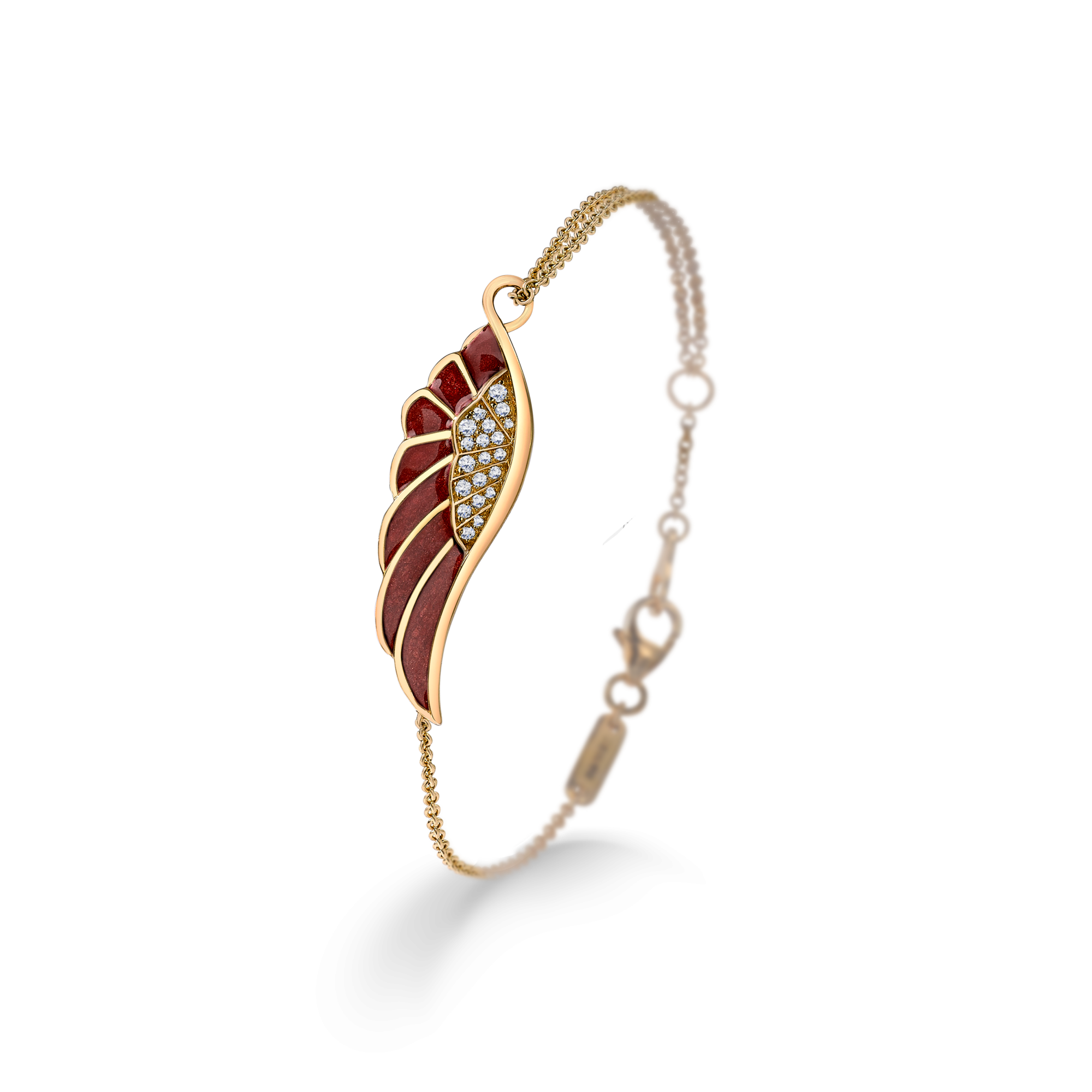 Wings Reflection jewellery collection Autumn Enamel Bracelet In 18ct Yellow Gold with Diamonds 2014701 Hero View