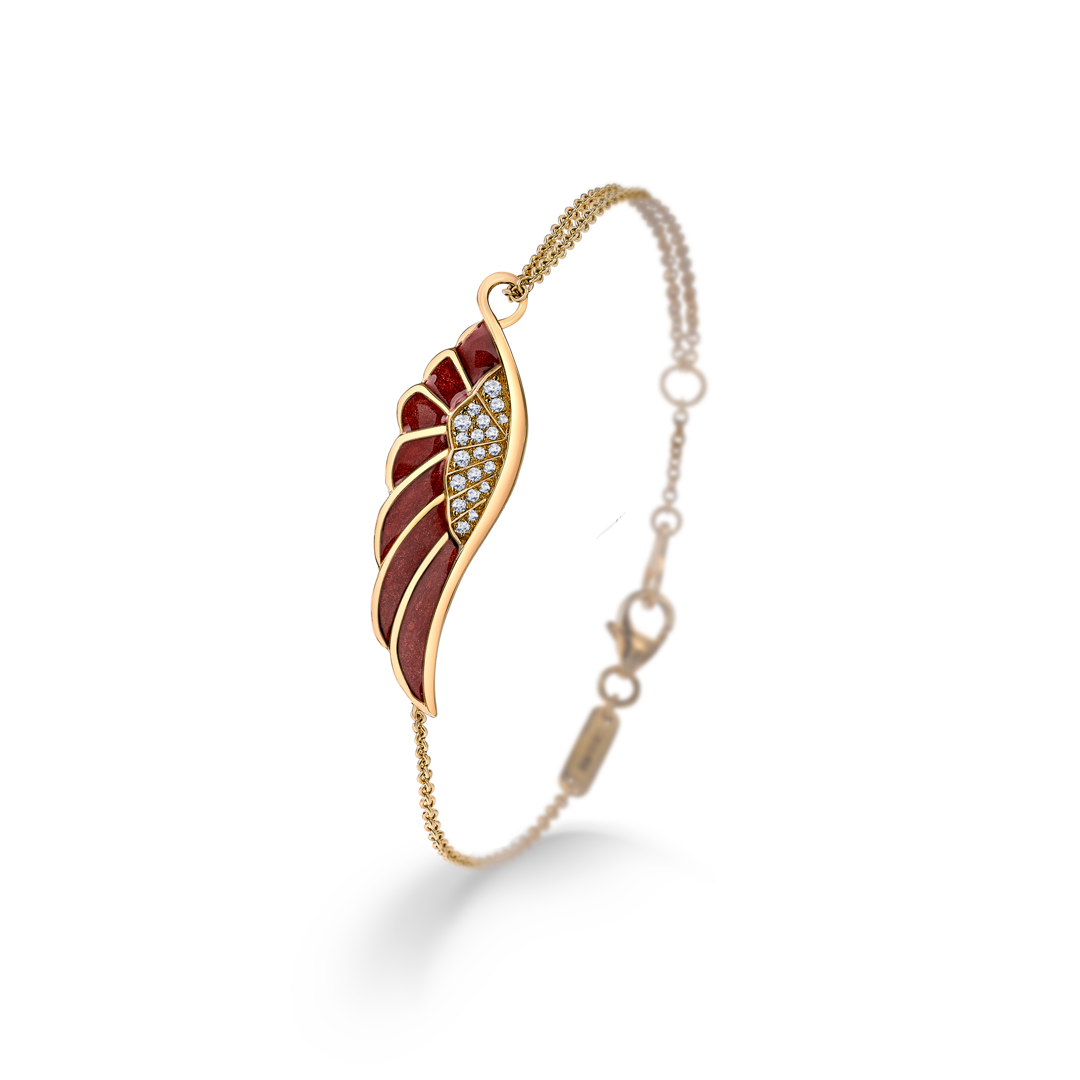 Wings Reflection jewellery collection Autumn Enamel Bracelet In 18ct Yellow Gold with Diamonds 2014701 Hero View Wings Reflection jewellery collection Autumn Enamel Bracelet In 18ct Yellow Gold with Diamonds 2014701 Hero View