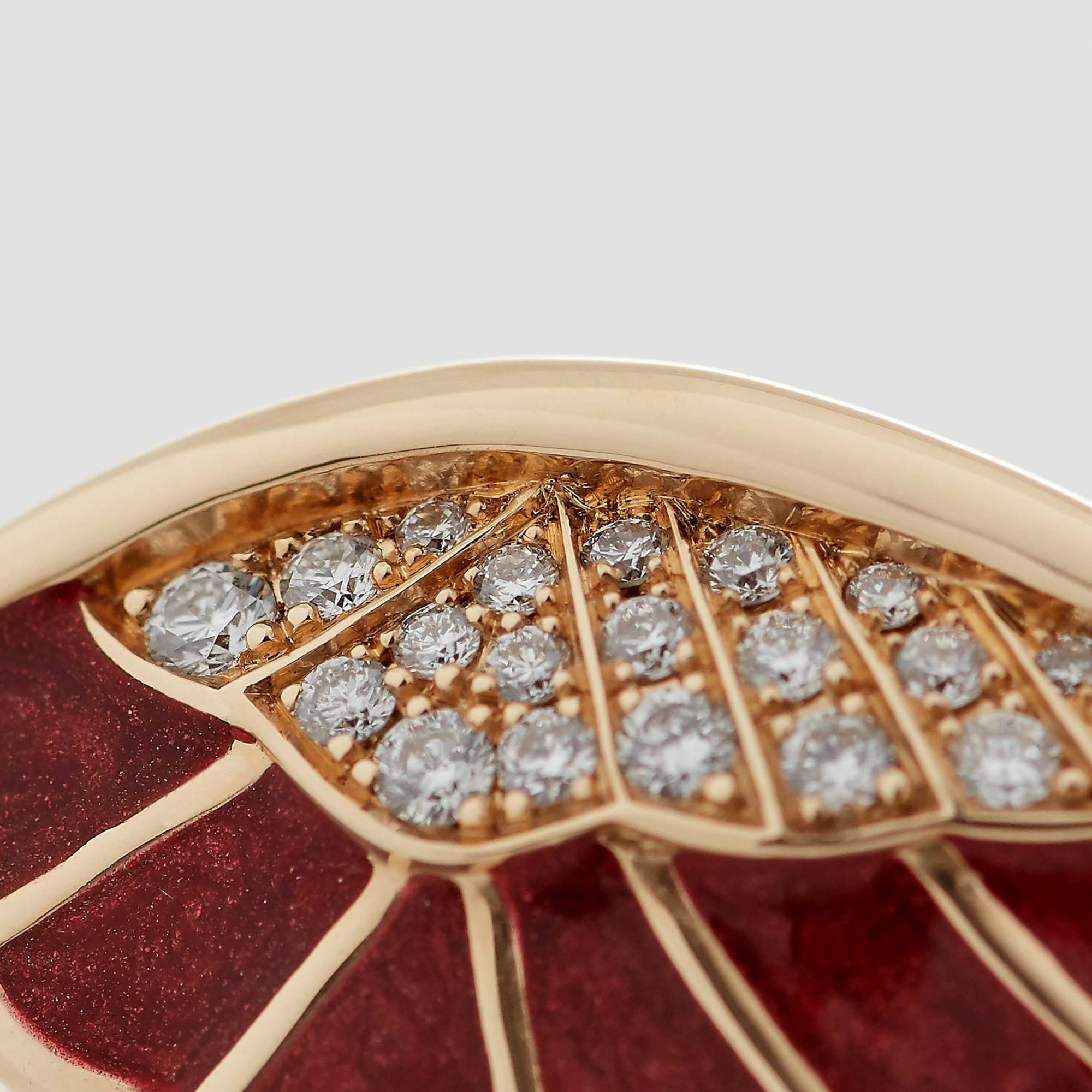 Wings Reflection jewellery collection Autumn Enamel Ring In 18ct Yellow Gold with Diamonds 2014707 Detail