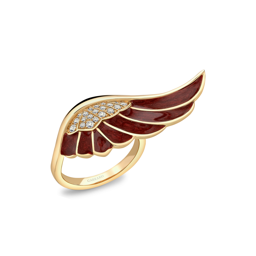 Wings Reflection jewellery collection Autumn Enamel Ring In 18ct Yellow Gold with Diamonds 2014707 Hero View