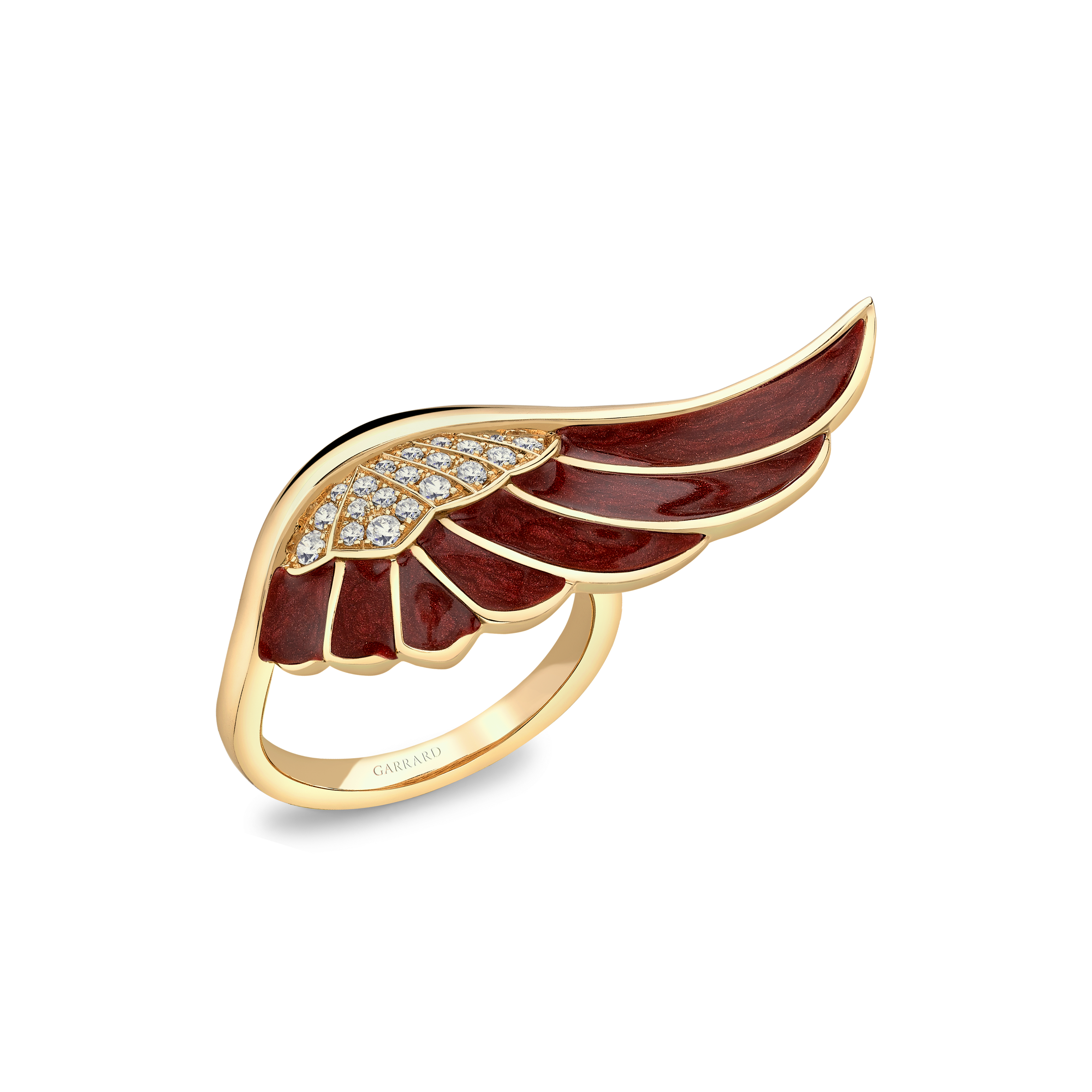Wings Reflection jewellery collection Autumn Enamel Ring In 18ct Yellow Gold with Diamonds 2014707 Hero View Wings Reflection jewellery collection Autumn Enamel Ring In 18ct Yellow Gold with Diamonds 2014707 Hero View