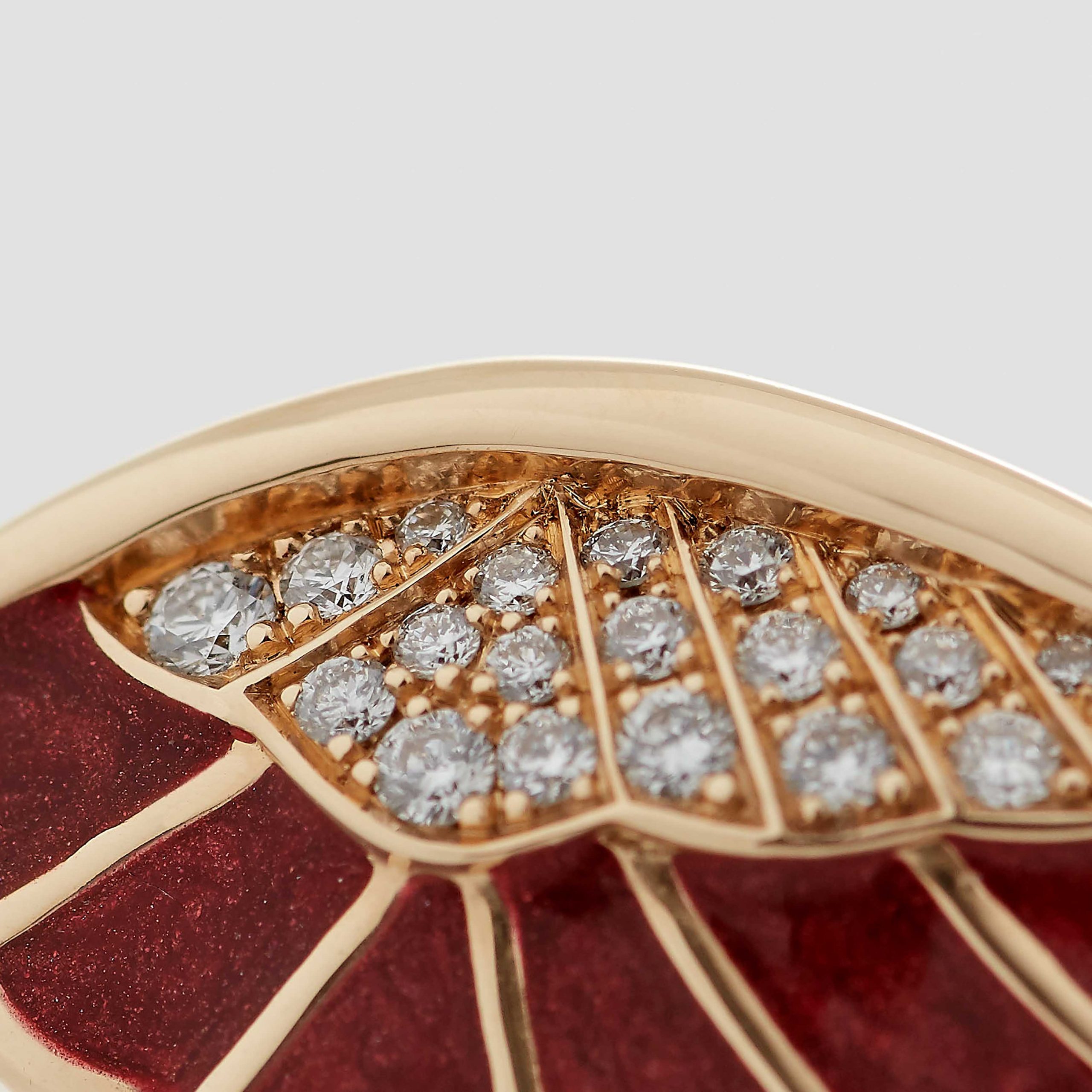 Wings Reflection jewellery collection Hoop and Drop Enamel Earrings In 18ct Yellow Gold with Diamonds 2014696 Detail 2 Wings Reflection jewellery collection Hoop and Drop Enamel Earrings In 18ct Yellow Gold with Diamonds 2014696 Detail 2