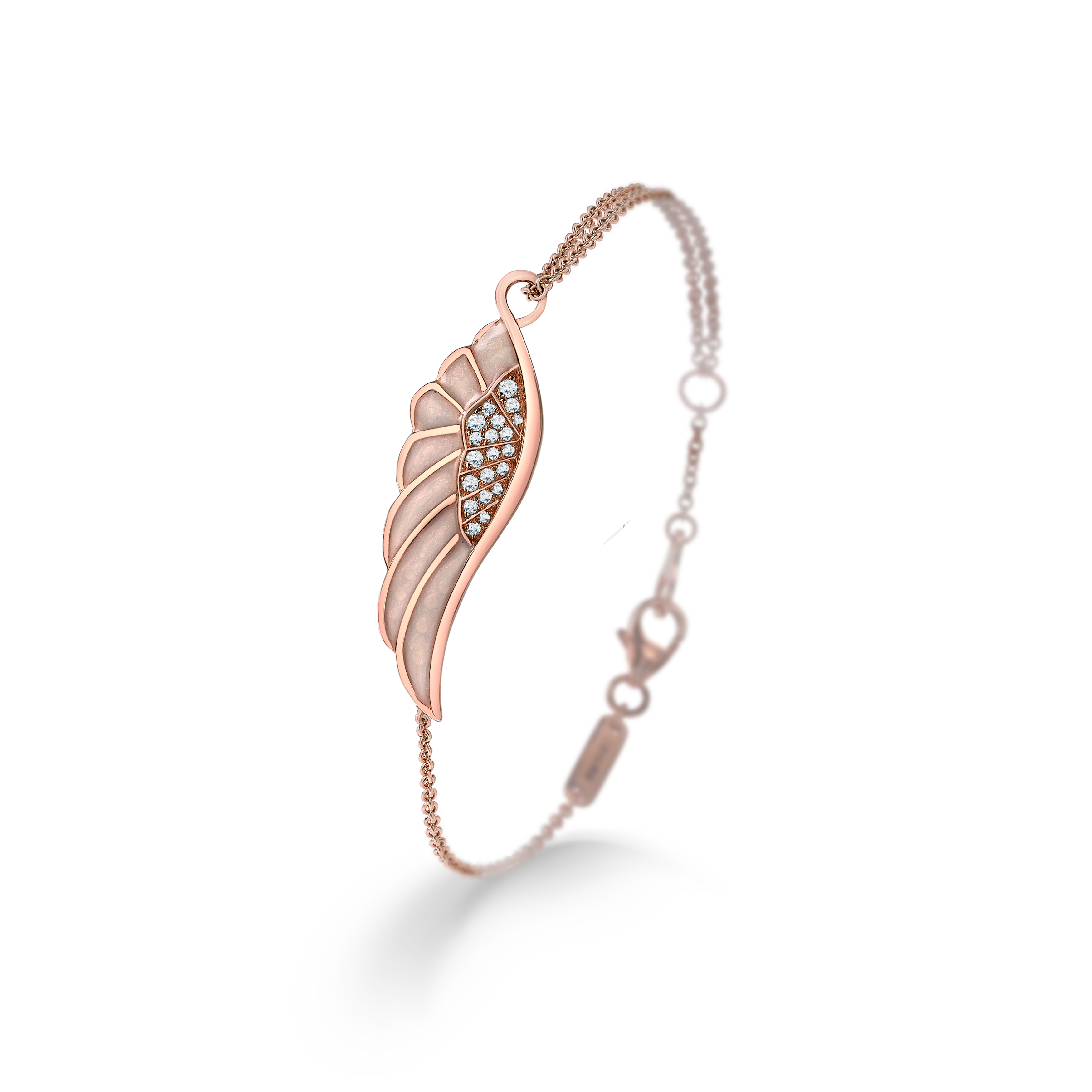 Wings Reflection jewellery collection Spring Enamel Bracelet In 18ct Rose Gold with Diamonds 2014703 Hero View Wings Reflection jewellery collection Spring Enamel Bracelet In 18ct Rose Gold with Diamonds 2014703 Hero View