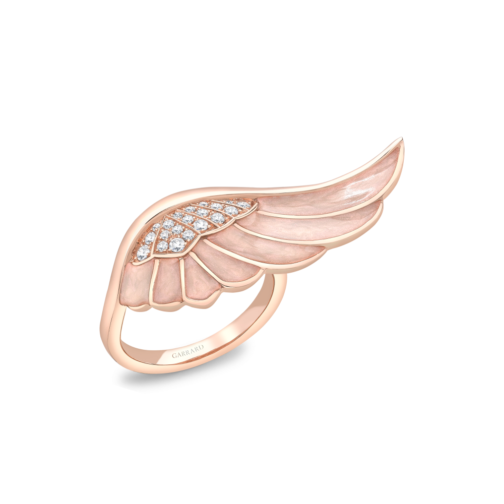 Wings Reflection jewellery collection Spring Enamel Ring In 18ct Rose Gold with Diamonds 2014709 Hero