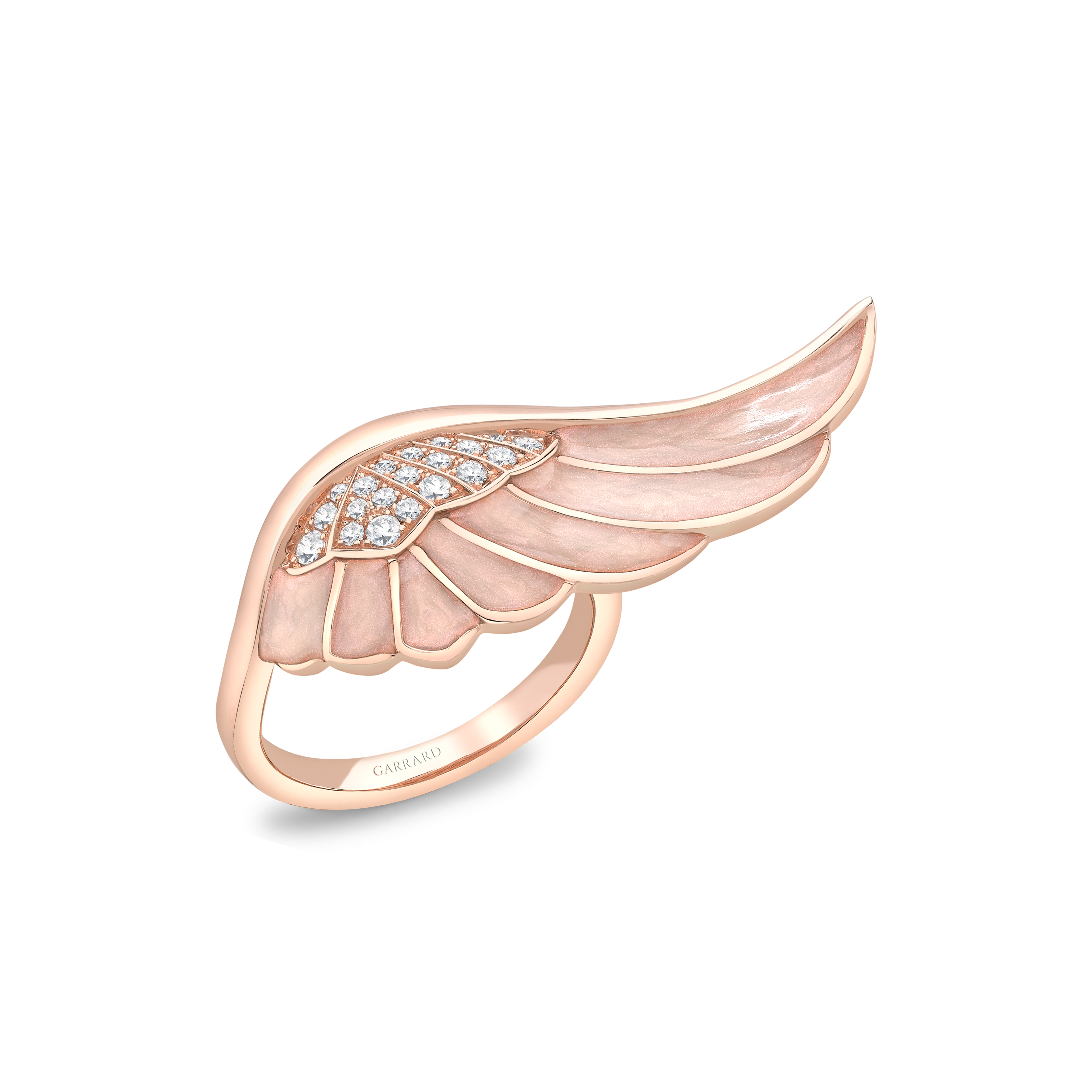 Wings Reflection jewellery collection Spring Enamel Ring In 18ct Rose Gold with Diamonds 2014709 Hero Wings Reflection jewellery collection Spring Enamel Ring In 18ct Rose Gold with Diamonds 2014709 Hero