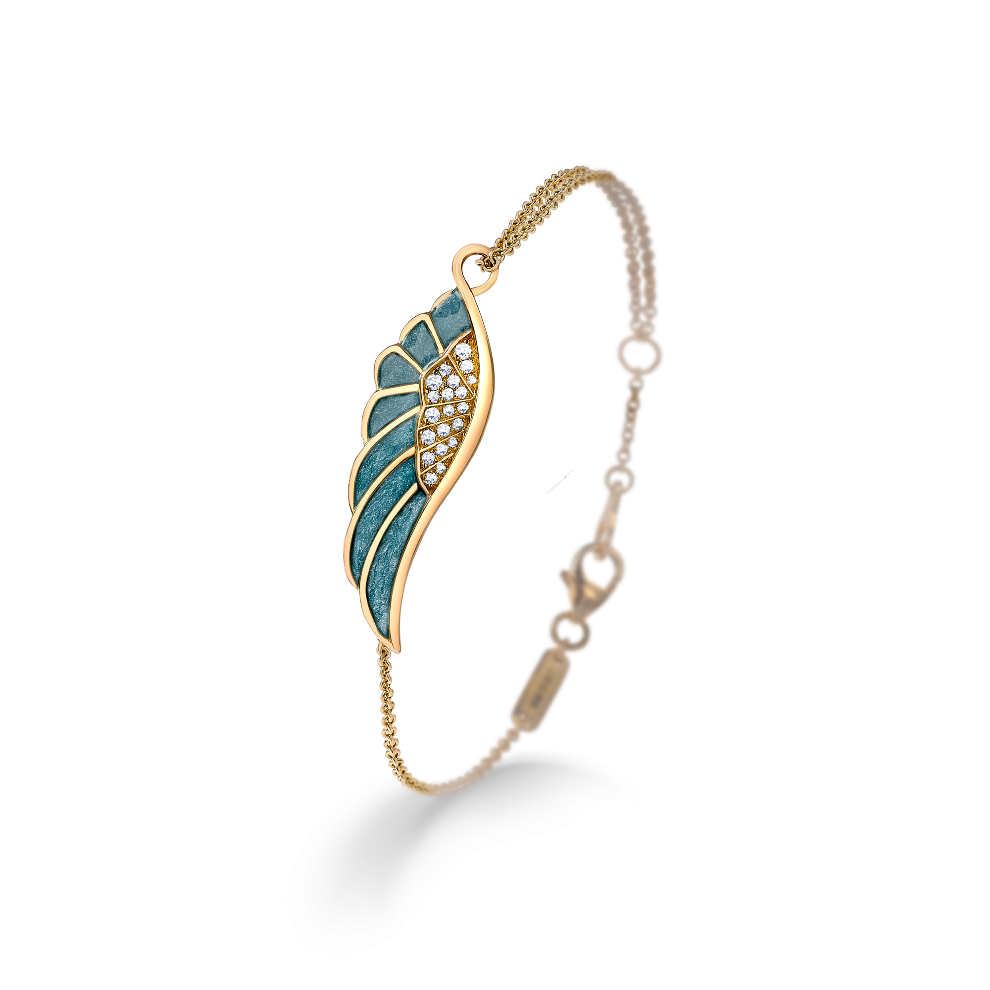 Wings Reflection jewellery collection Summer Enamel Bracelet In 18ct Yellow Gold with Diamonds 2014700 Hero View