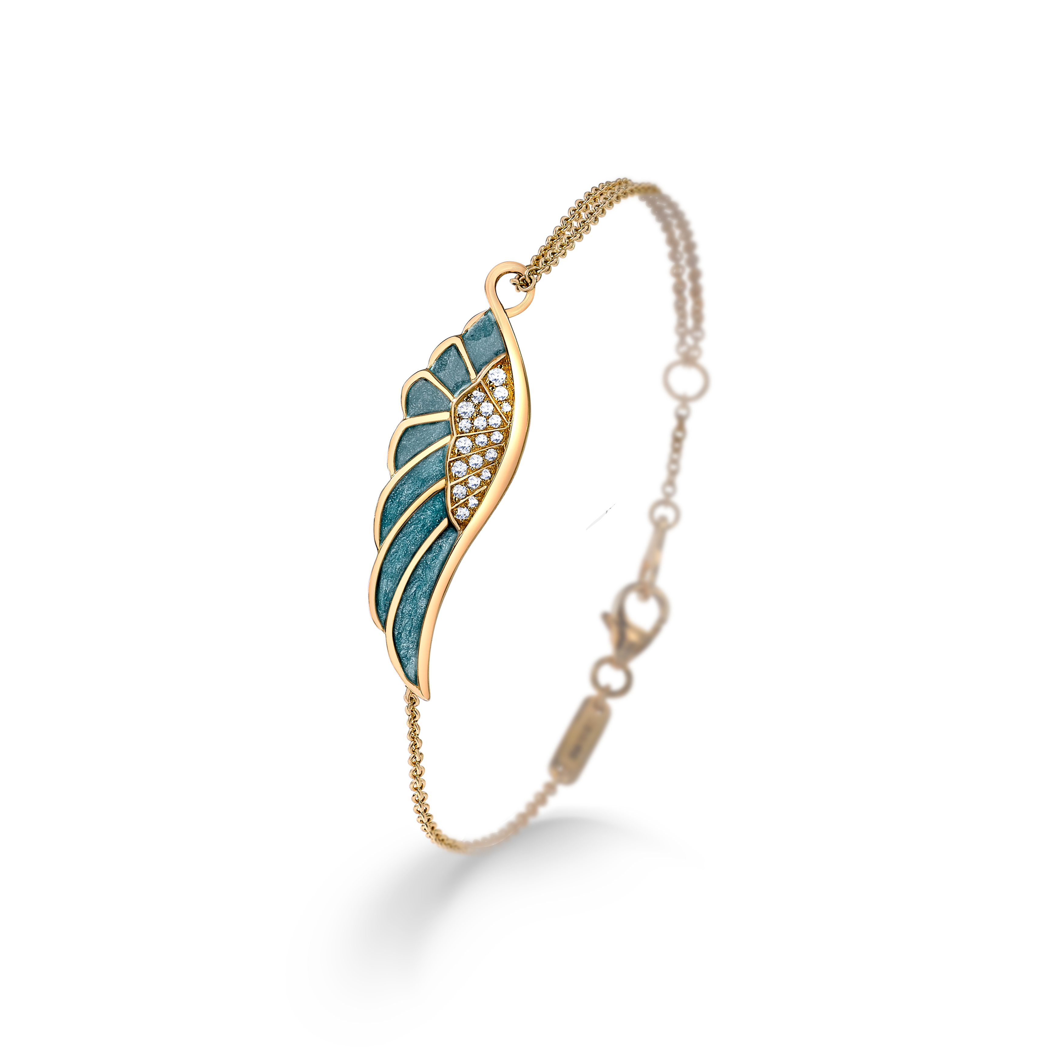 Wings Reflection jewellery collection Summer Enamel Bracelet In 18ct Yellow Gold with Diamonds 2014700 Hero View Wings Reflection jewellery collection Summer Enamel Bracelet In 18ct Yellow Gold with Diamonds 2014700 Hero View