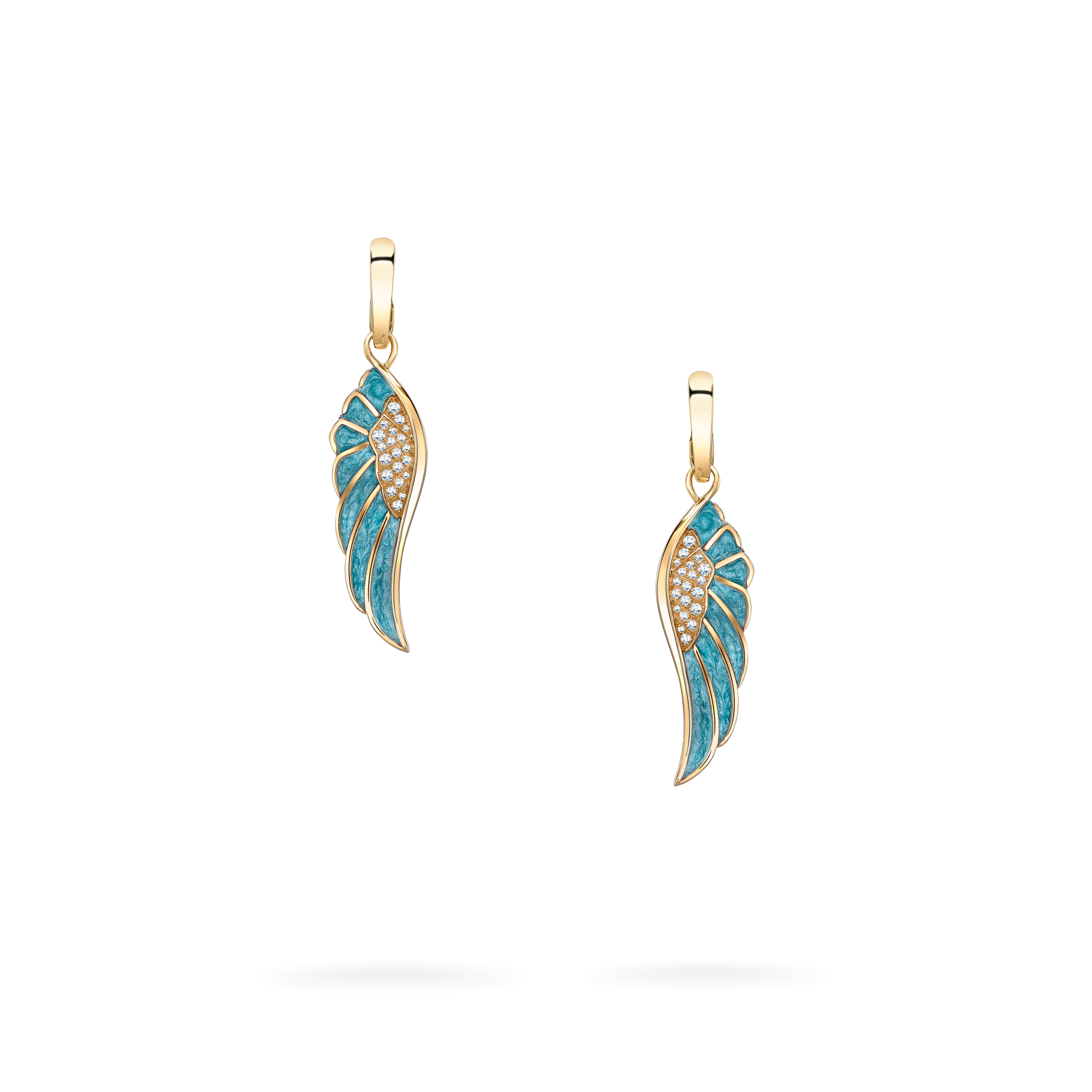 Wings Reflection jewellery collection Summer Enamel Earrings In 18ct Yellow Gold with Diamonds 2014695 Hero View