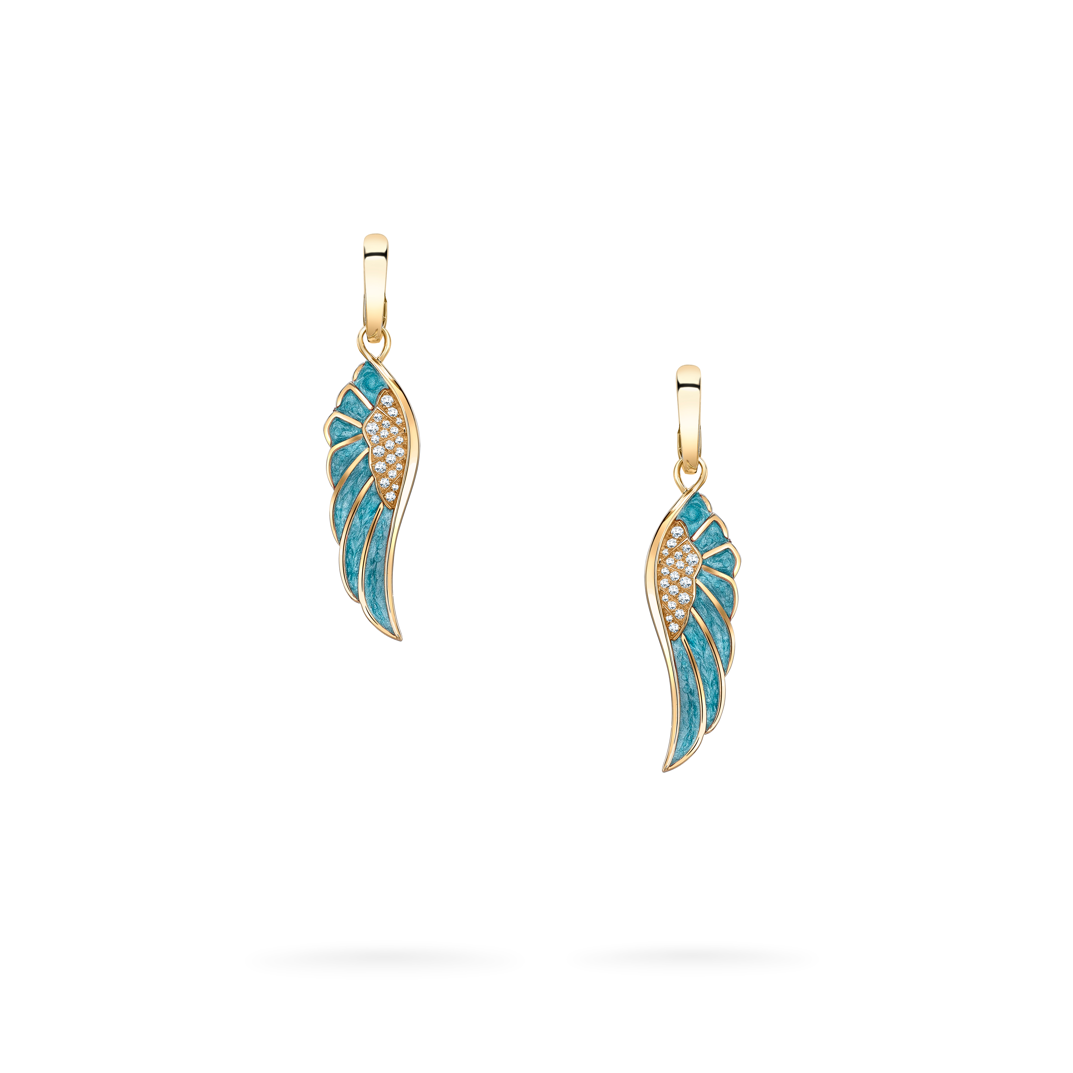 Wings Reflection jewellery collection Summer Enamel Earrings In 18ct Yellow Gold with Diamonds 2014695 Hero View Wings Reflection jewellery collection Summer Enamel Earrings In 18ct Yellow Gold with Diamonds 2014695 Hero View