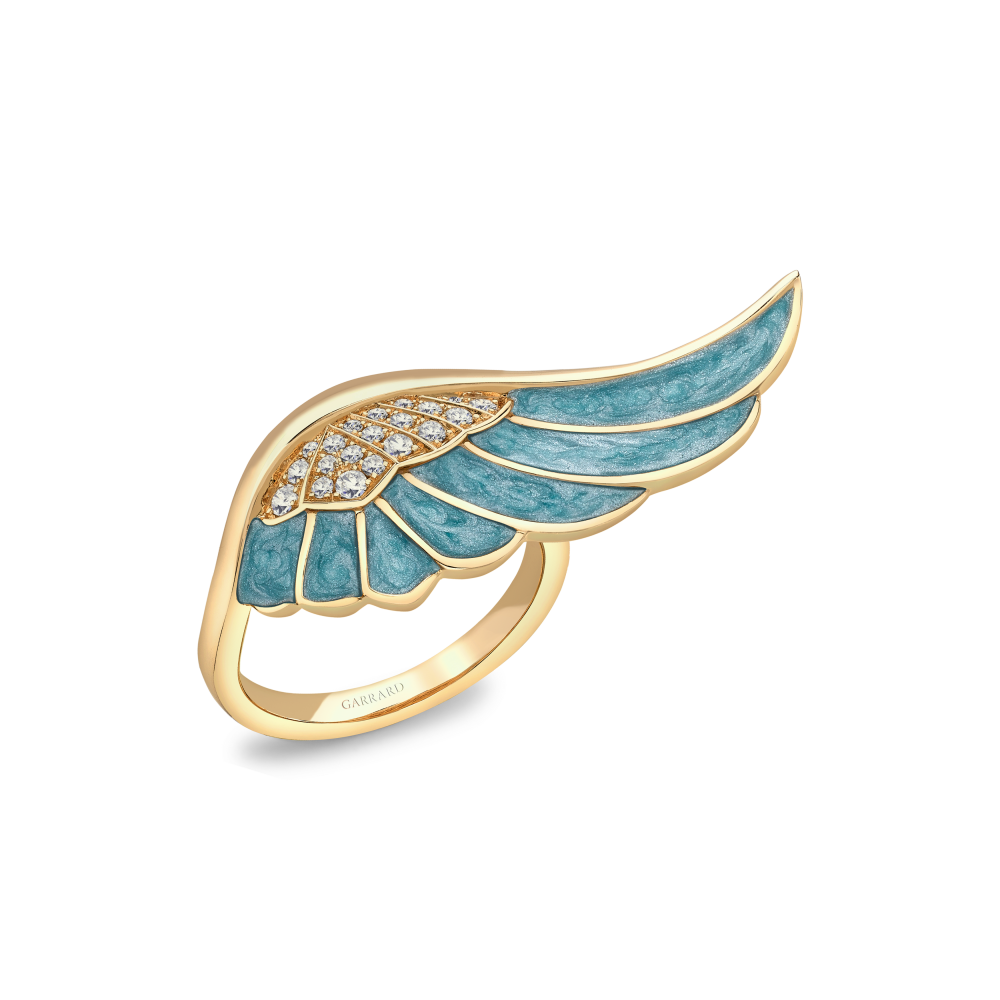 Wings Reflection jewellery collection Summer Enamel Ring In 18ct Yellow Gold with Diamonds 2014706 Hero View