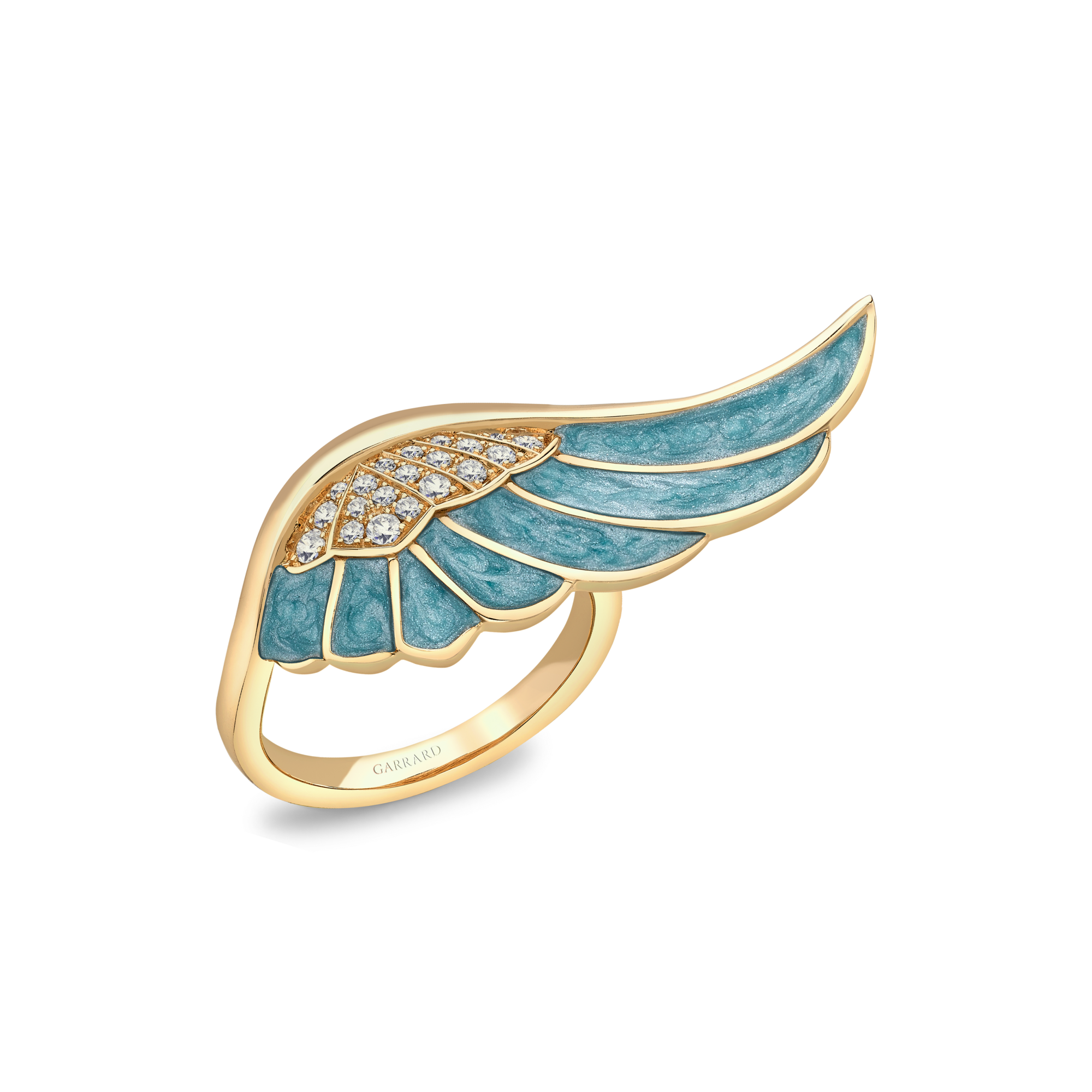 Wings Reflection jewellery collection Summer Enamel Ring In 18ct Yellow Gold with Diamonds 2014706 Hero View