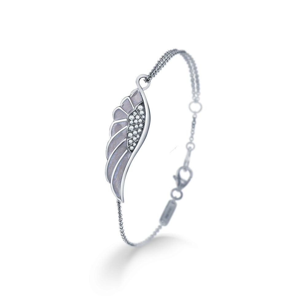 Wings Reflection jewellery collection Winter Enamel Bracelet In 18ct White Gold with Diamonds 2014702 Hero View