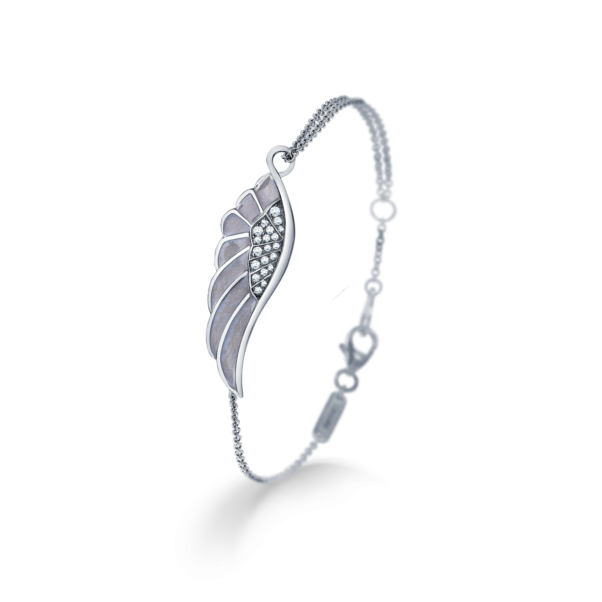 Wings Reflection jewellery collection Winter Enamel Bracelet In 18ct White Gold with Diamonds 2014702 Hero View