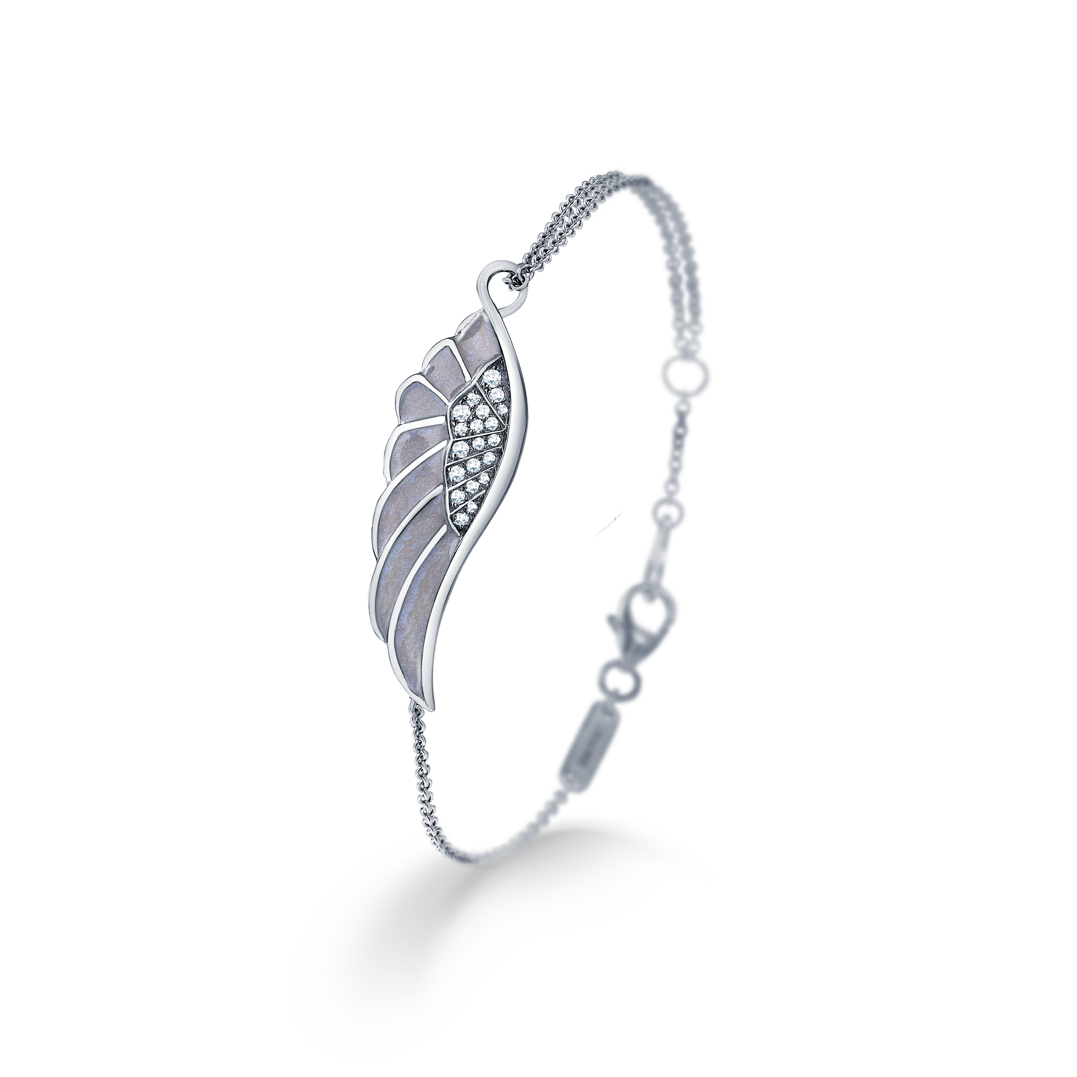 Wings Reflection jewellery collection Winter Enamel Bracelet In 18ct White Gold with Diamonds 2014702 Hero View Wings Reflection jewellery collection Winter Enamel Bracelet In 18ct White Gold with Diamonds 2014702 Hero View