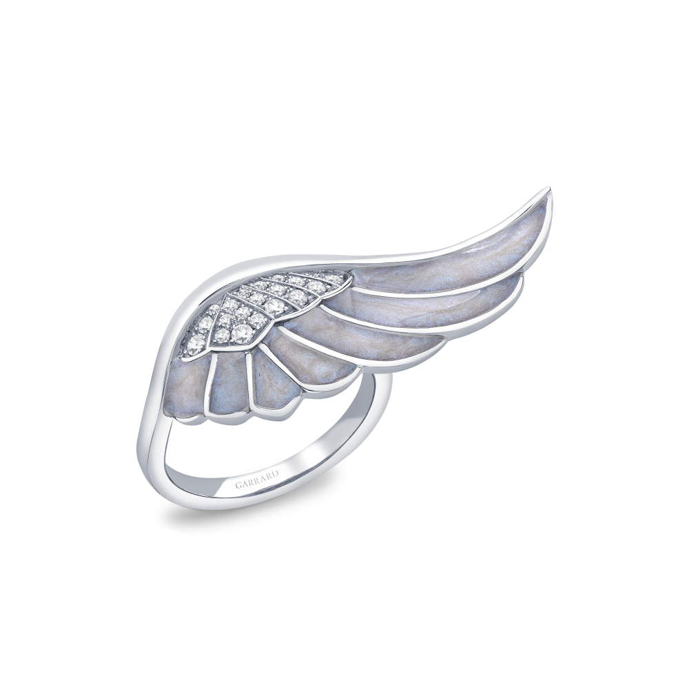 Wings Reflection jewellery collection Winter Enamel Ring In 18ct White Gold with Diamonds 2014708 Hero View